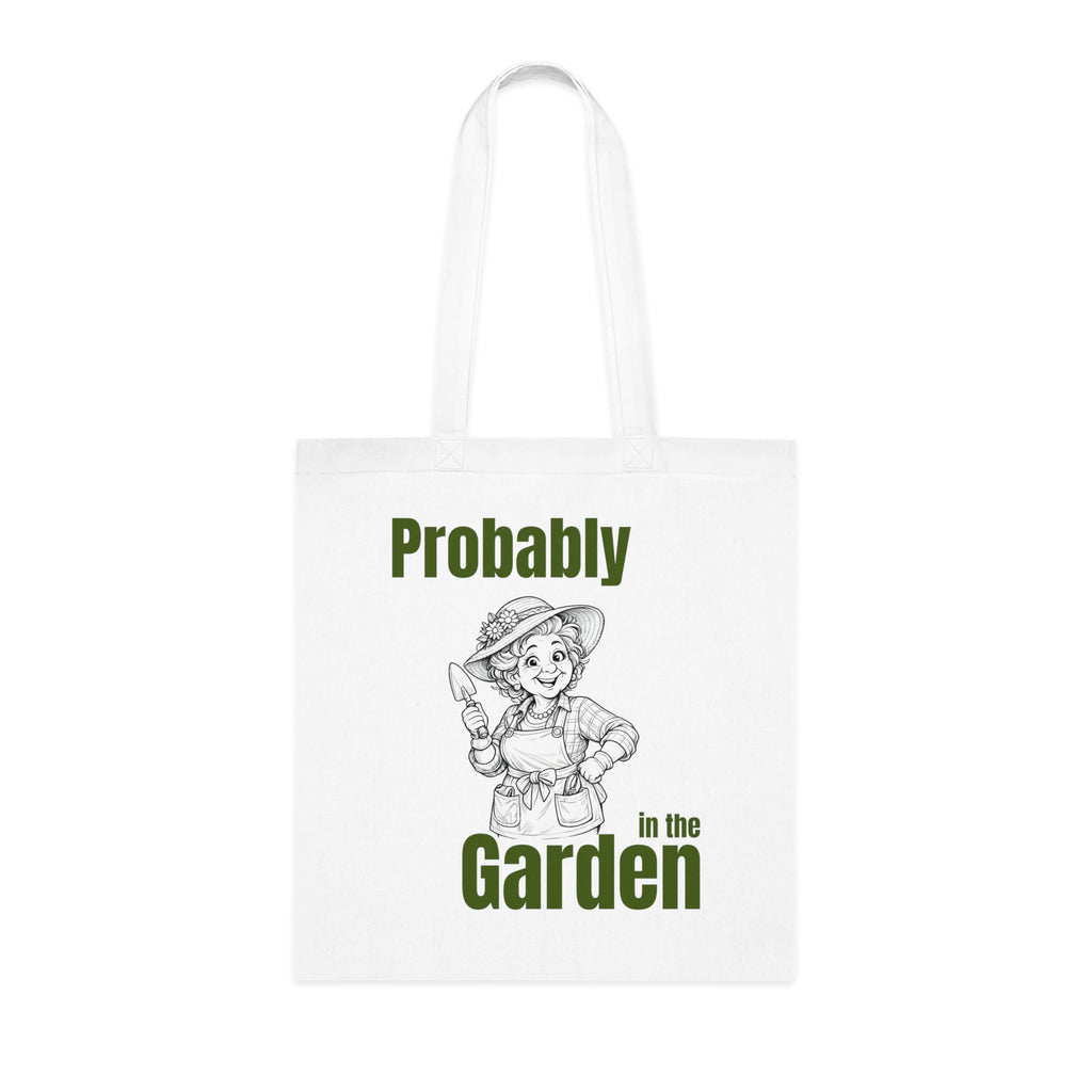 Medium Garden Tote Bag – “Probably in the Garden” Compact Tote for Gardeners