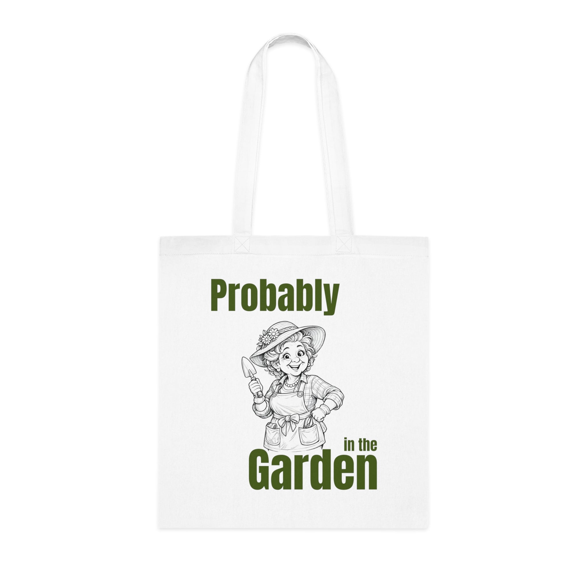 Medium Garden Tote Bag – “Probably in the Garden” Compact Tote for Gardeners
