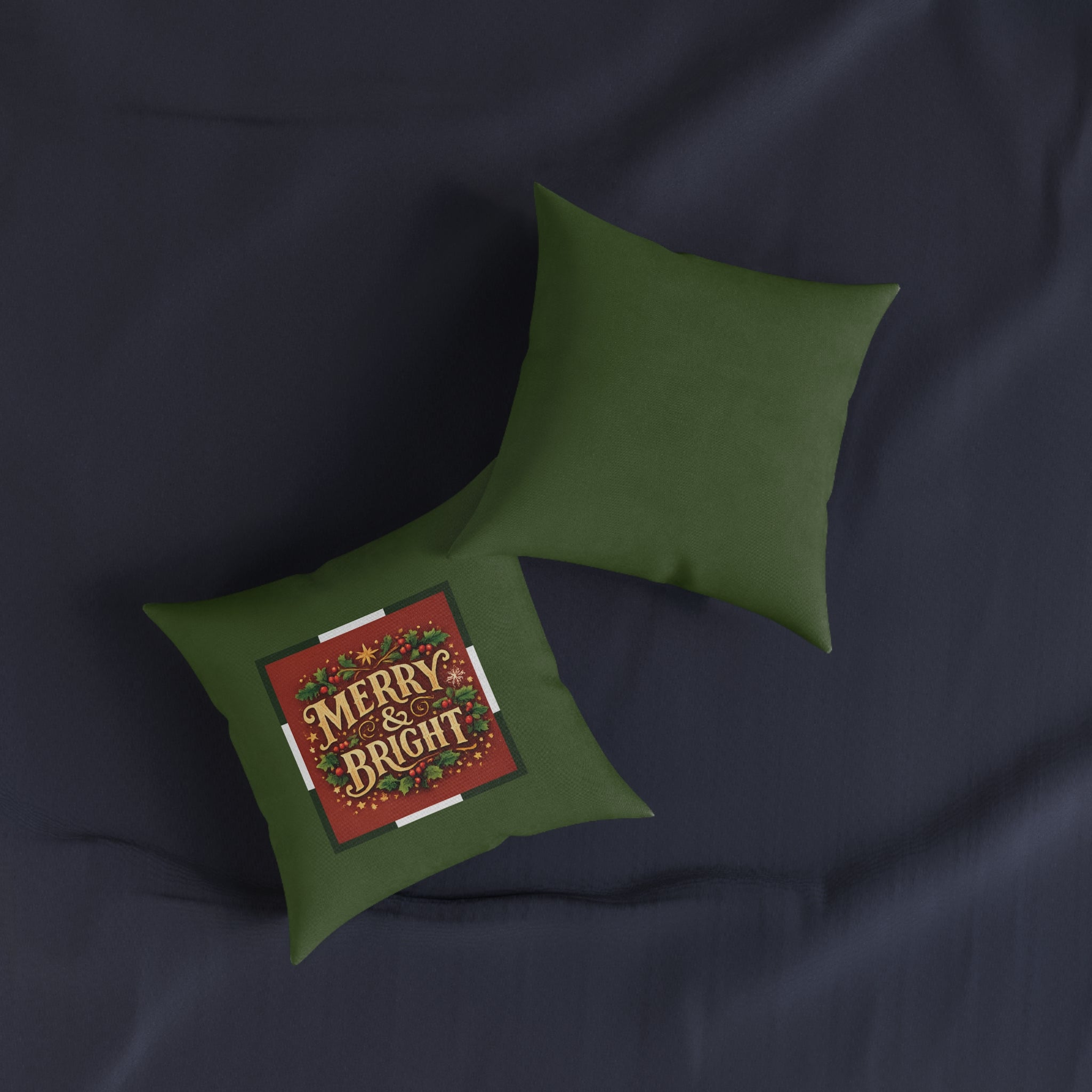 Christmas Square Cushion – Merry & Bright | Festive Christmas Cushion