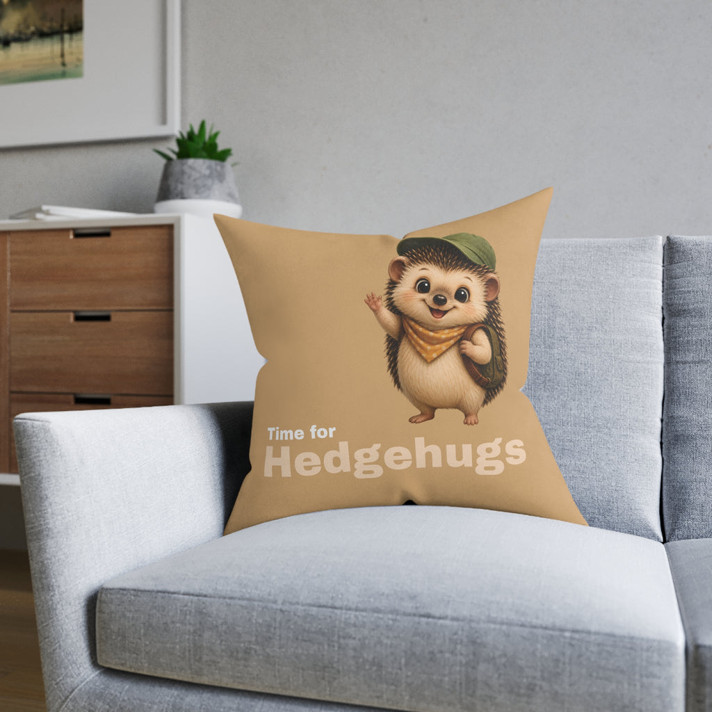 Square Cushion – Time for Hedgehugs | Hedgehog Lover Cushion