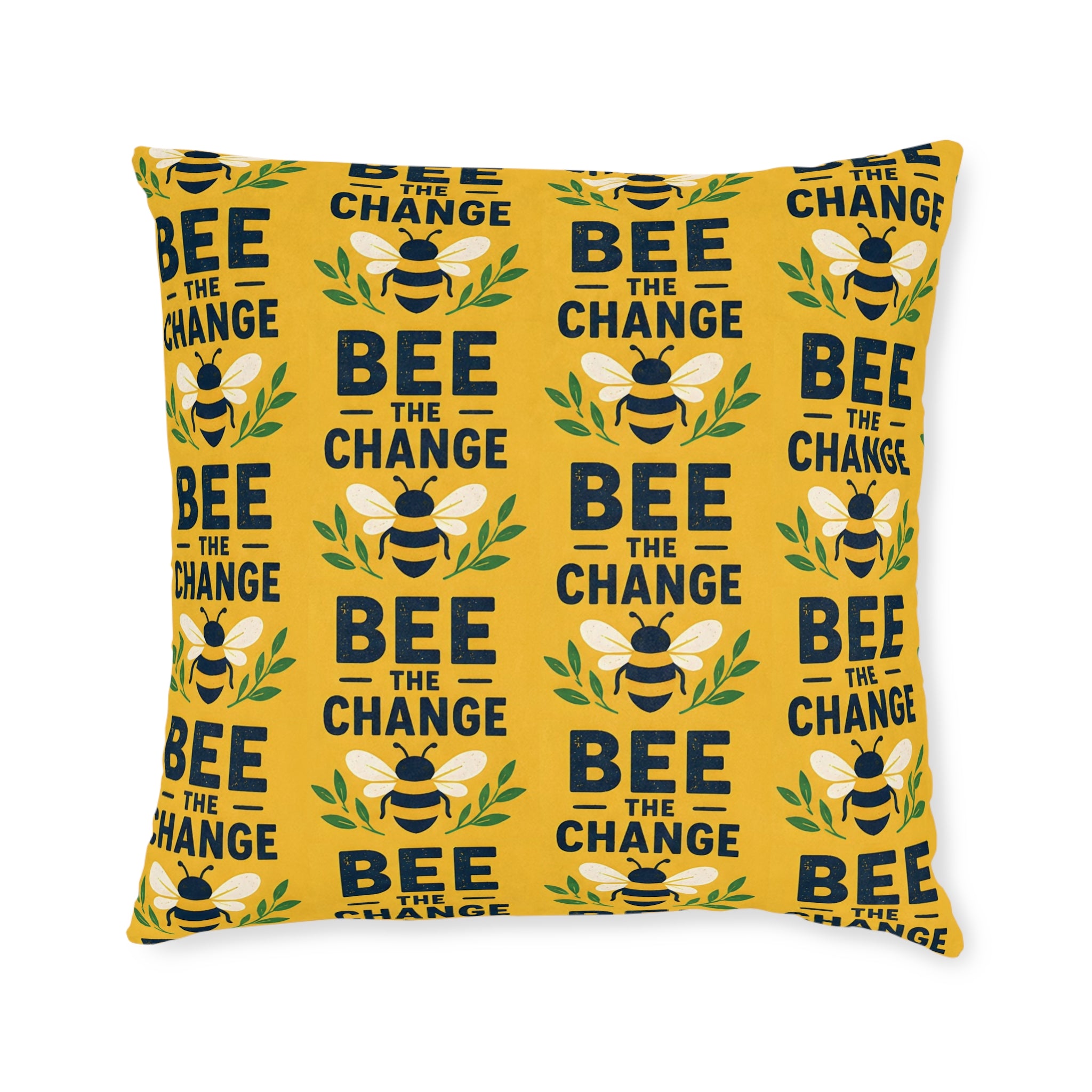 Square Cushion – Bee the Change | Bee Lover & Nature Cushion