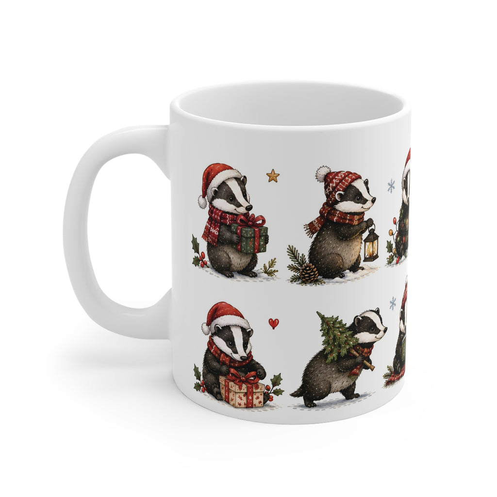 Ceramic Mug - Christmas Woodland Badger