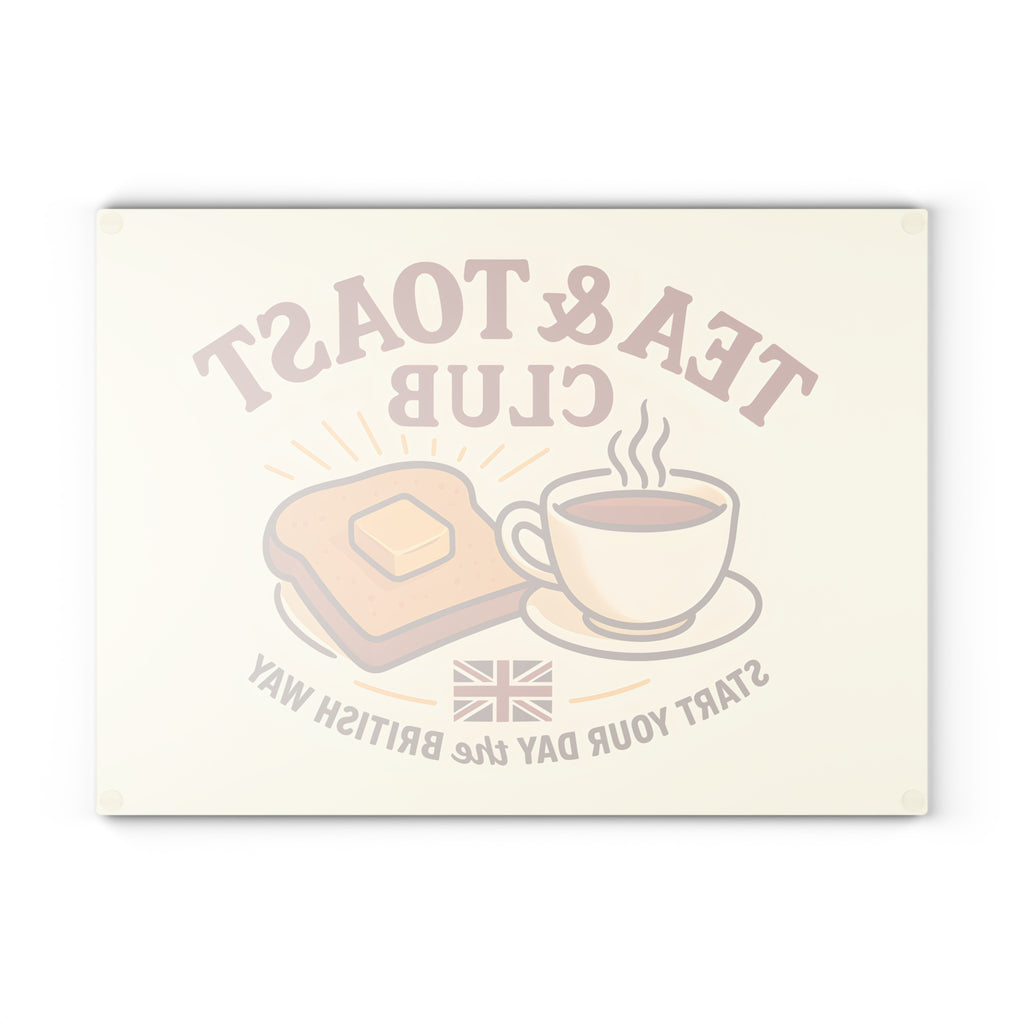 Glass Cutting Board - Tea & Toast Design