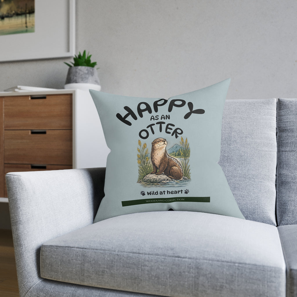 Square Cushion - Happy as an Otter