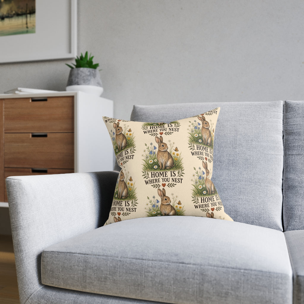 Square Cushion – Home Is Where You Nest | Bird Lover Cushion