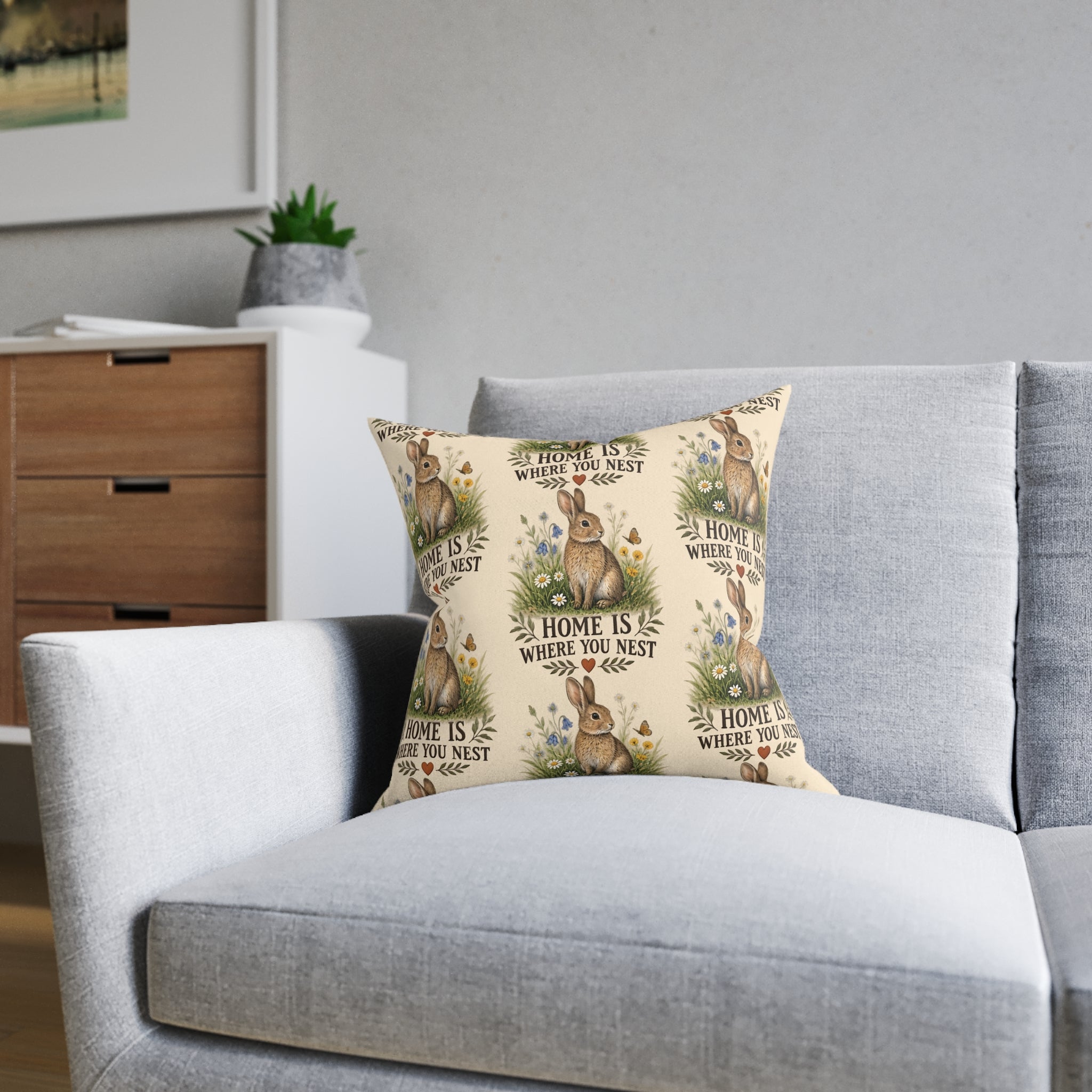 Square Cushion – Home Is Where You Nest | Bird Lover Cushion