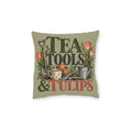 Square Cushion | Tea, Tools & Tulips - Gardening