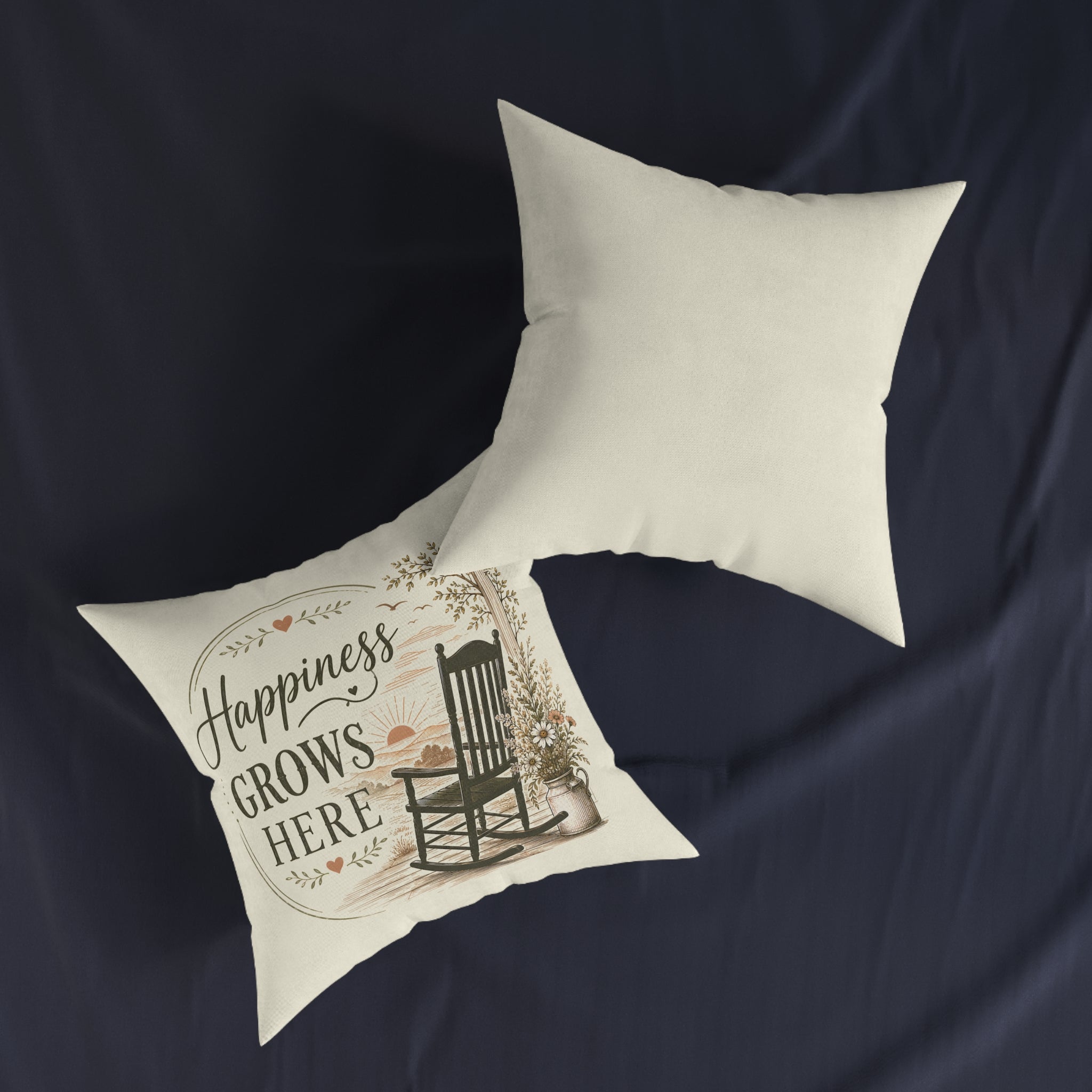 Square Cushion - Happiness Grows Here | Garden & Nature Home Decor