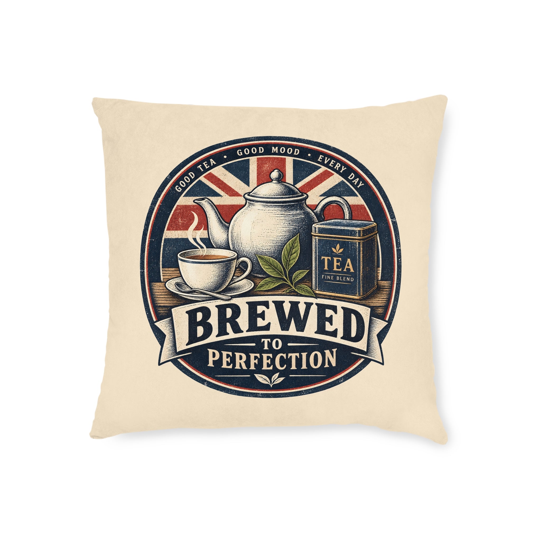 Square Cushion – Brewed to Perfection | Tea Cushion