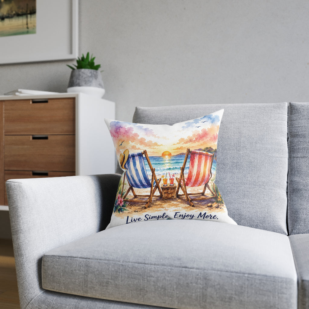 Square Cushion - Live Simple. Enjoy More.