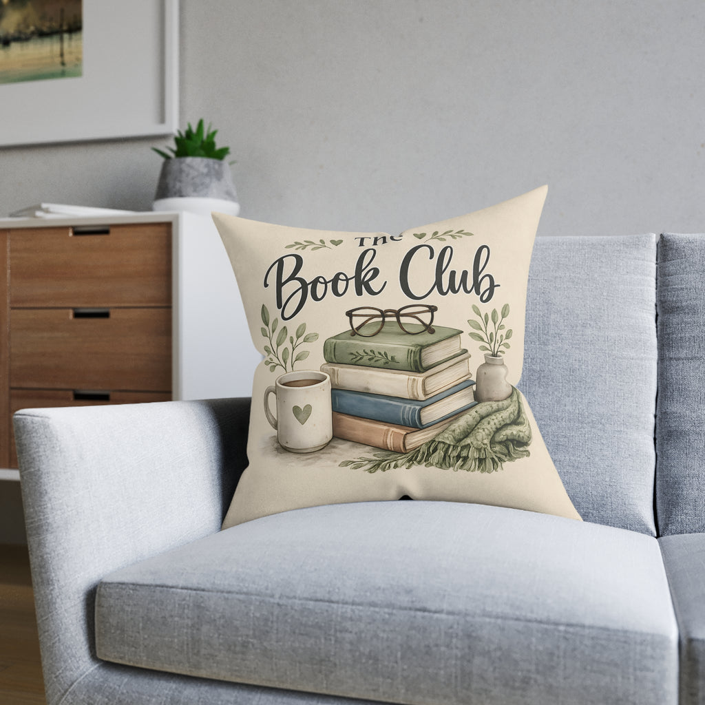 Square Cushion – The Book Club | Cosy Reading Cushion for Book Lovers