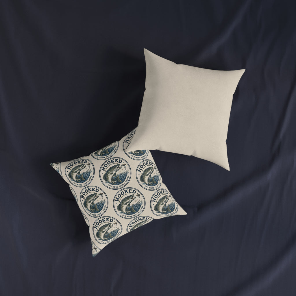 Square Cushion – Hooked – More Than a Hobby | Fishing Lover Cushion