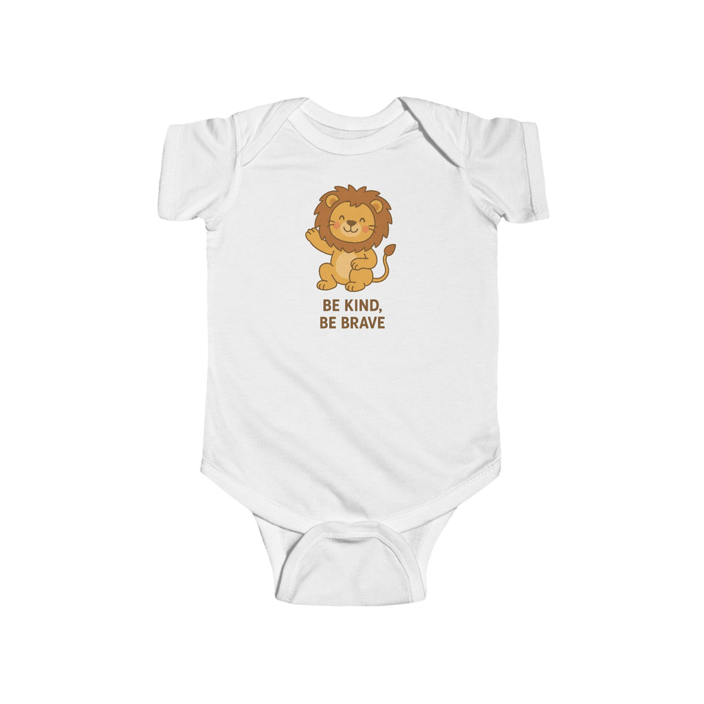 Babygrow - "Be Kind, Be Brave" Cute Lion Baby Onesie