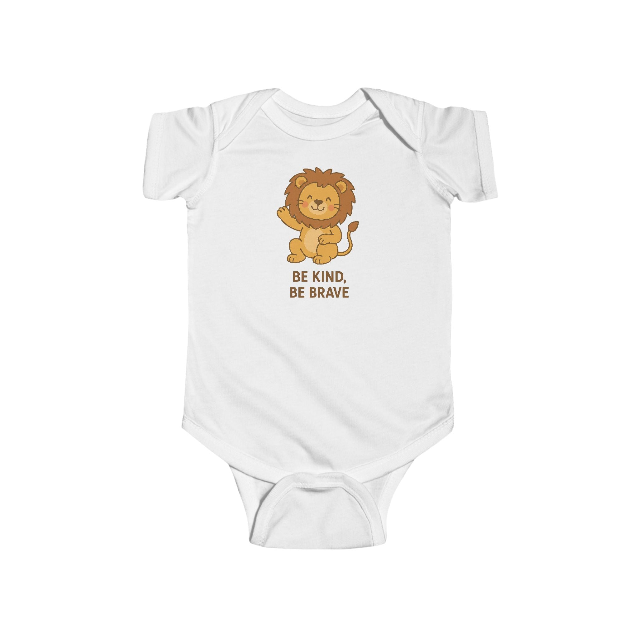Babygrow - "Be Kind, Be Brave" Cute Lion Baby Onesie