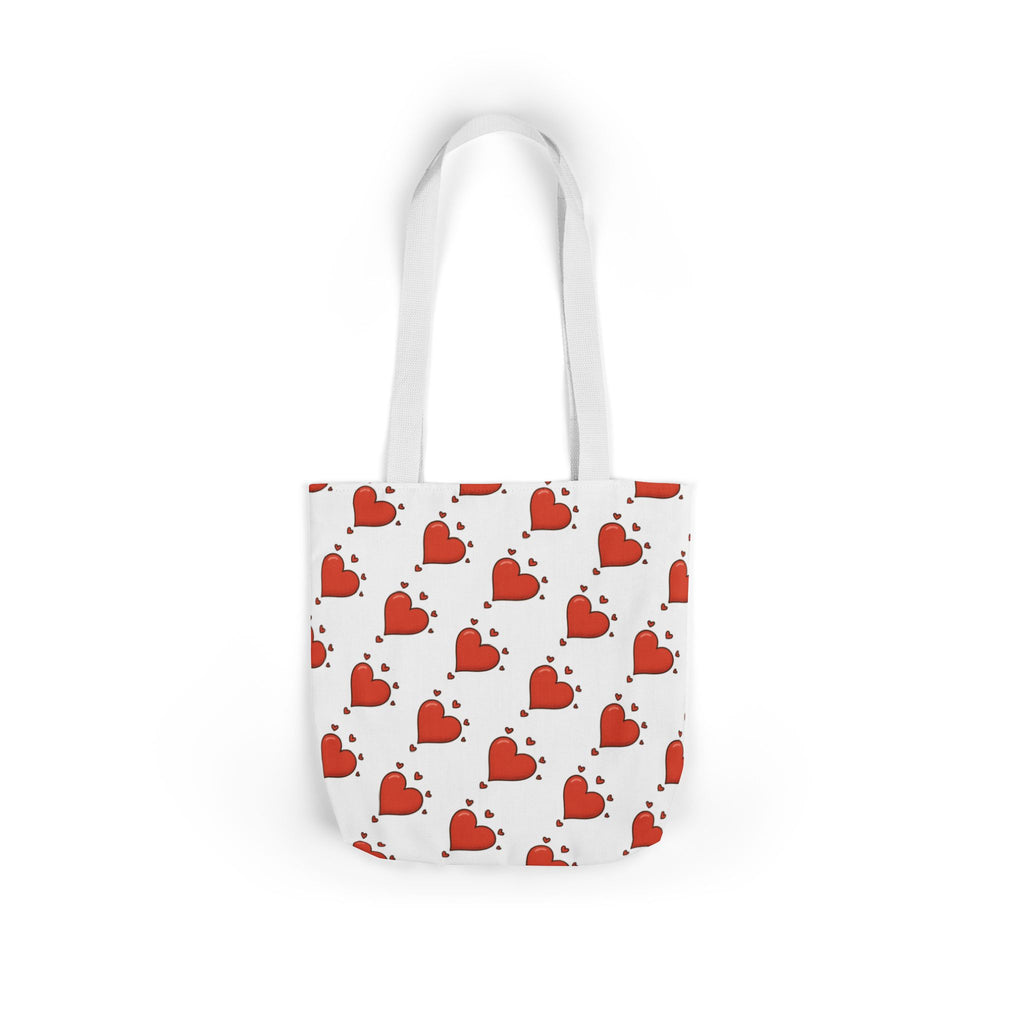 Heart Print Canvas Tote Bag with 5-Color Straps