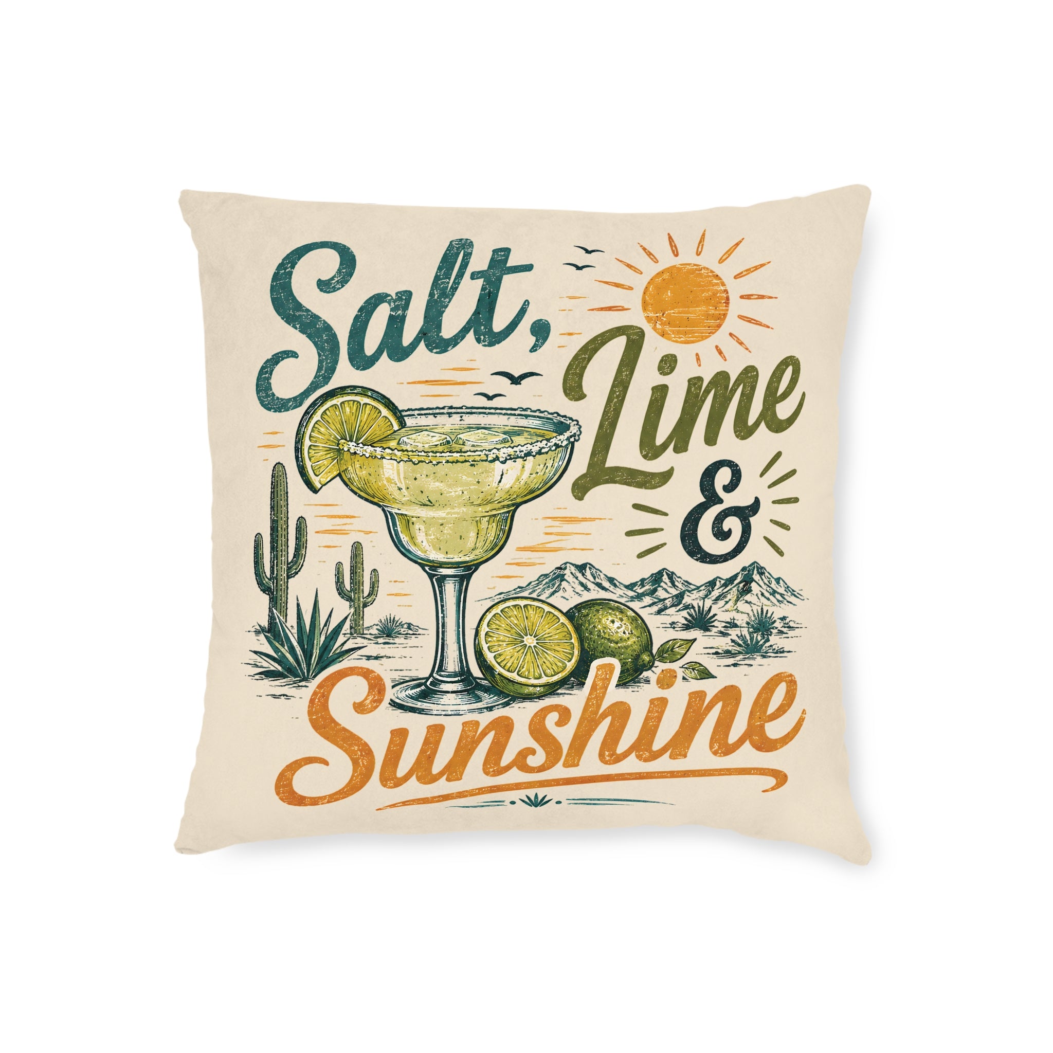 Square Cushion - Salt, Lime and Sunshine