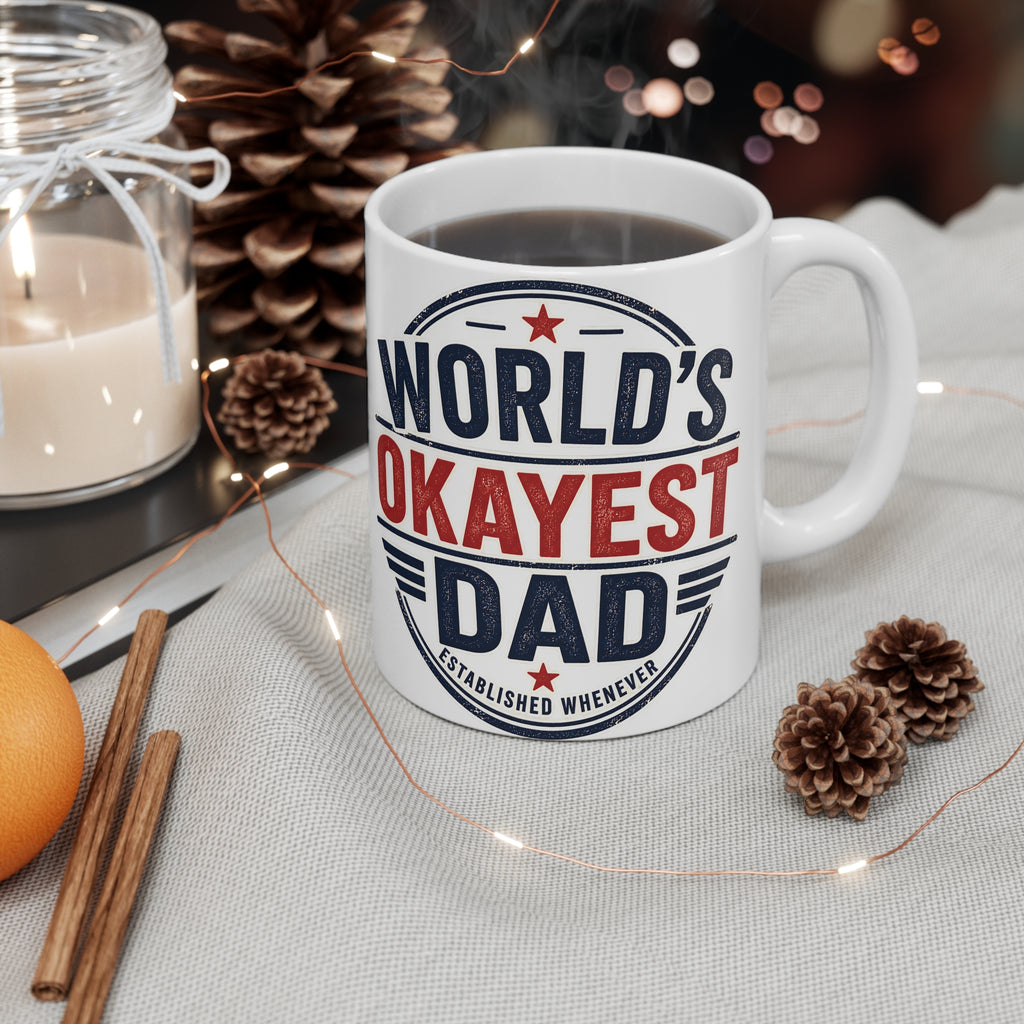 Dad Ceramic Mug - World's Okayest Dad