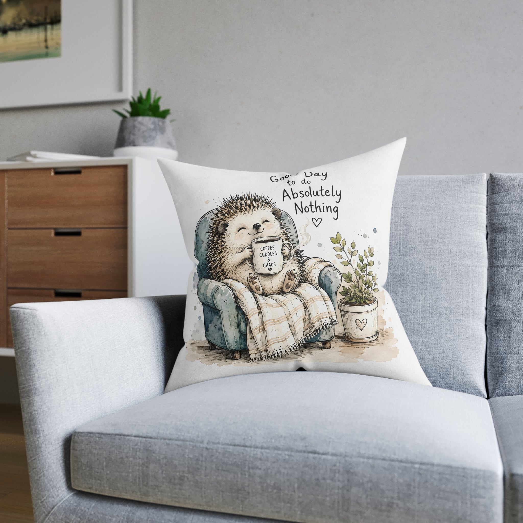 Square Cushion – Good Day to Do Absolutely Nothing | Funny Relaxing Cushion
