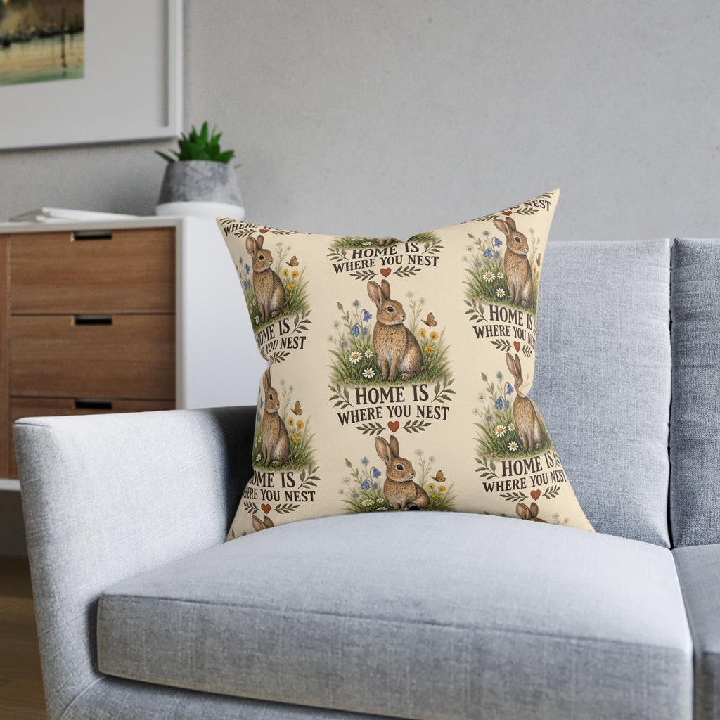 Square Cushion – Home Is Where You Nest | Bird Lover Cushion