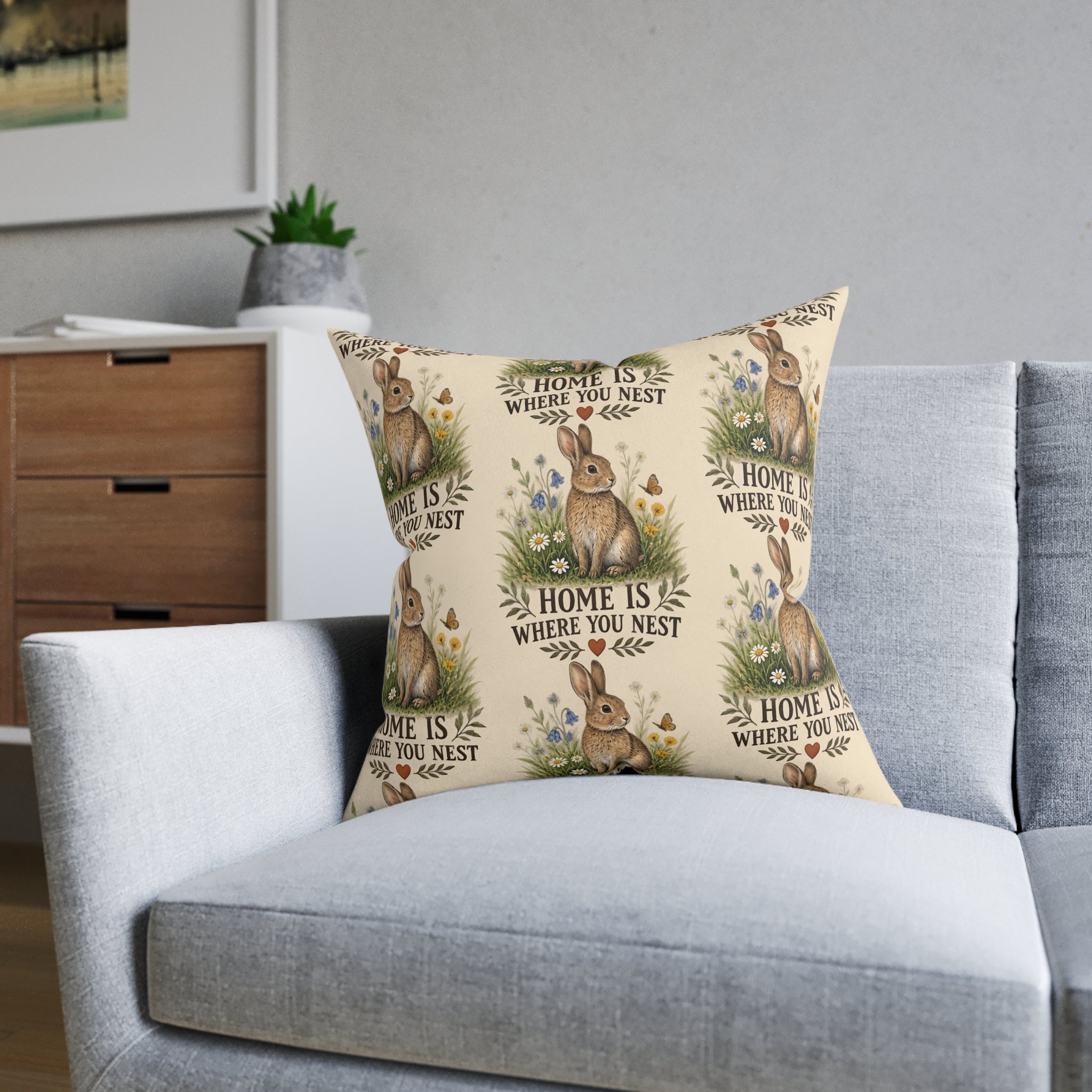 Square Cushion – Home Is Where You Nest | Bird Lover Cushion