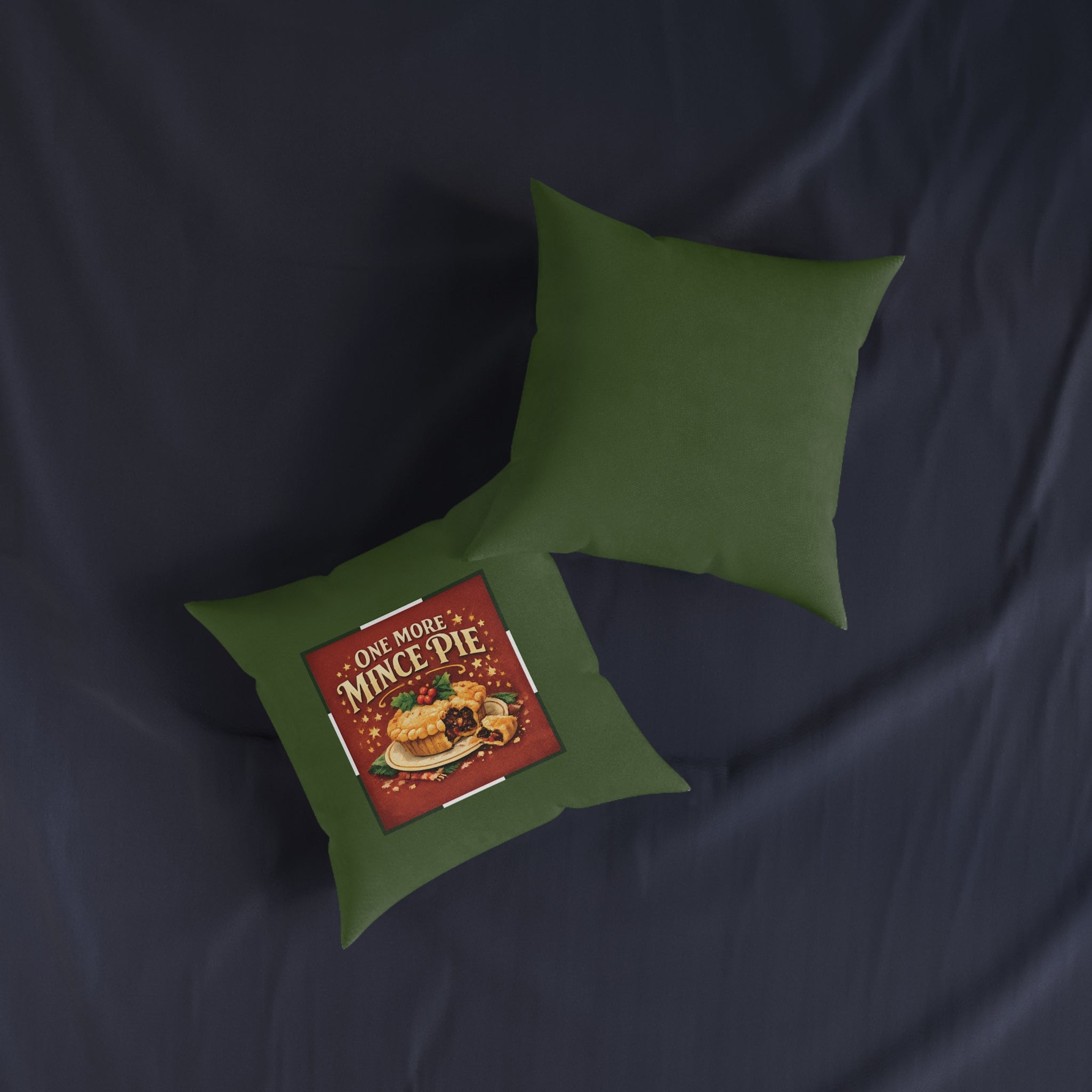 Christmas Square Cushion – One More Mince Pie | Funny Christmas Cushion