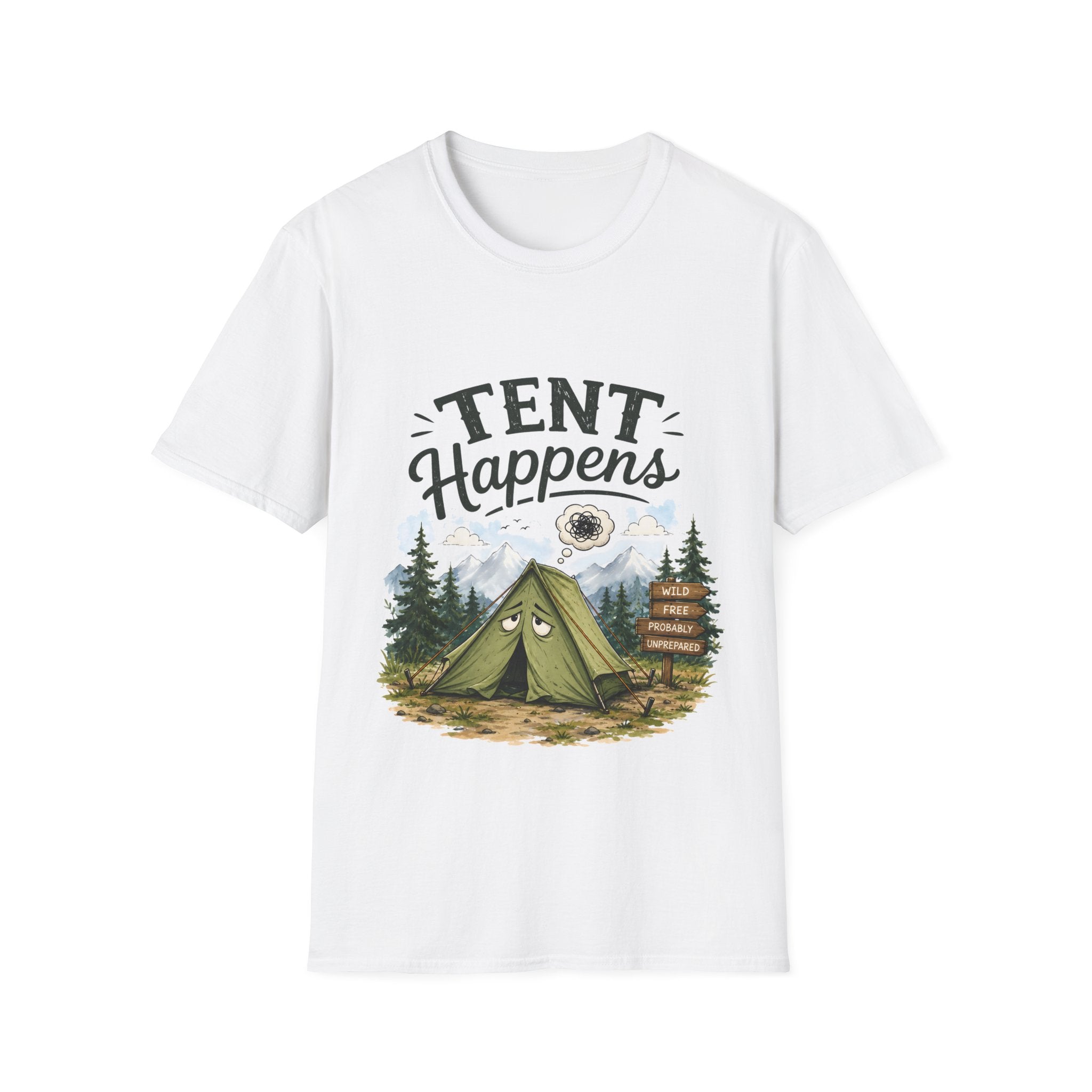 Unisex T-Shirt – Tent Happens | Funny Camping Tee