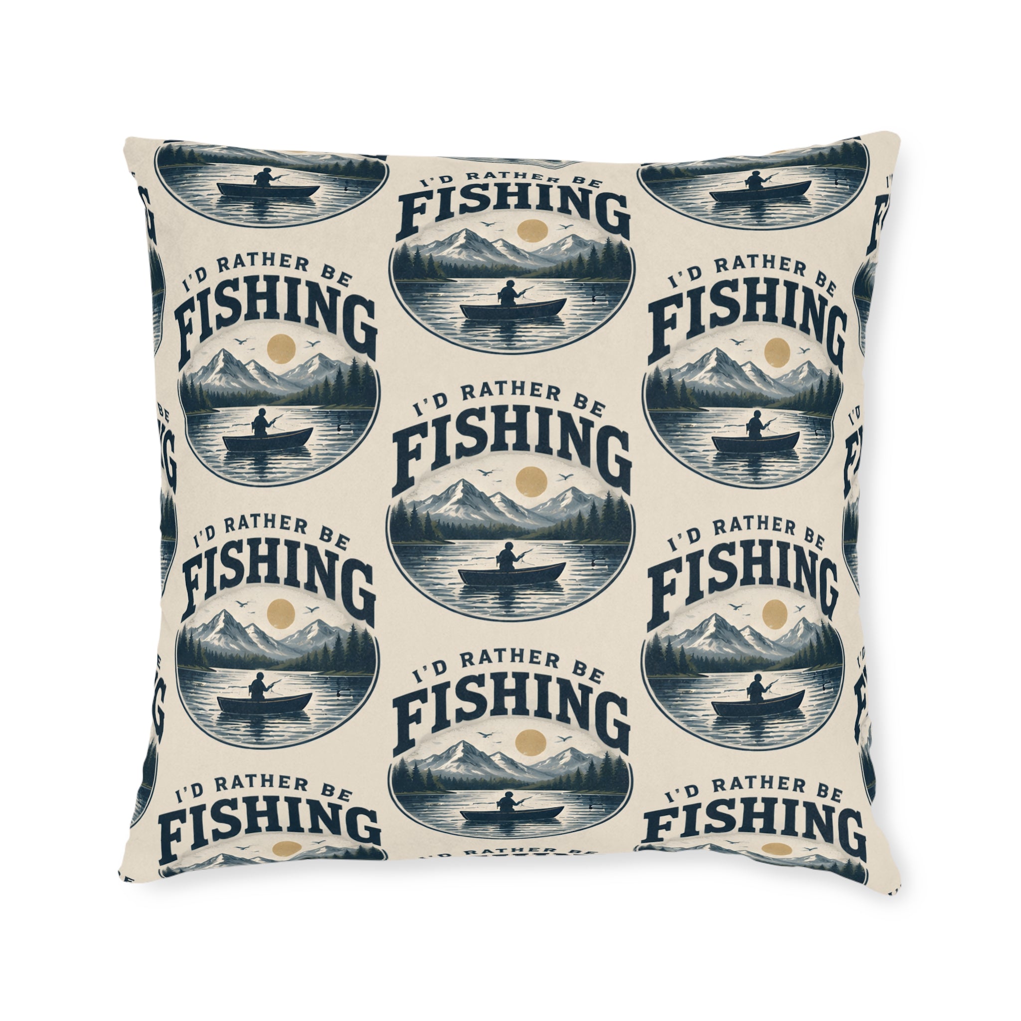 Square Cushion – I'd Rather Be Fishing | Fishing Lover Cushion