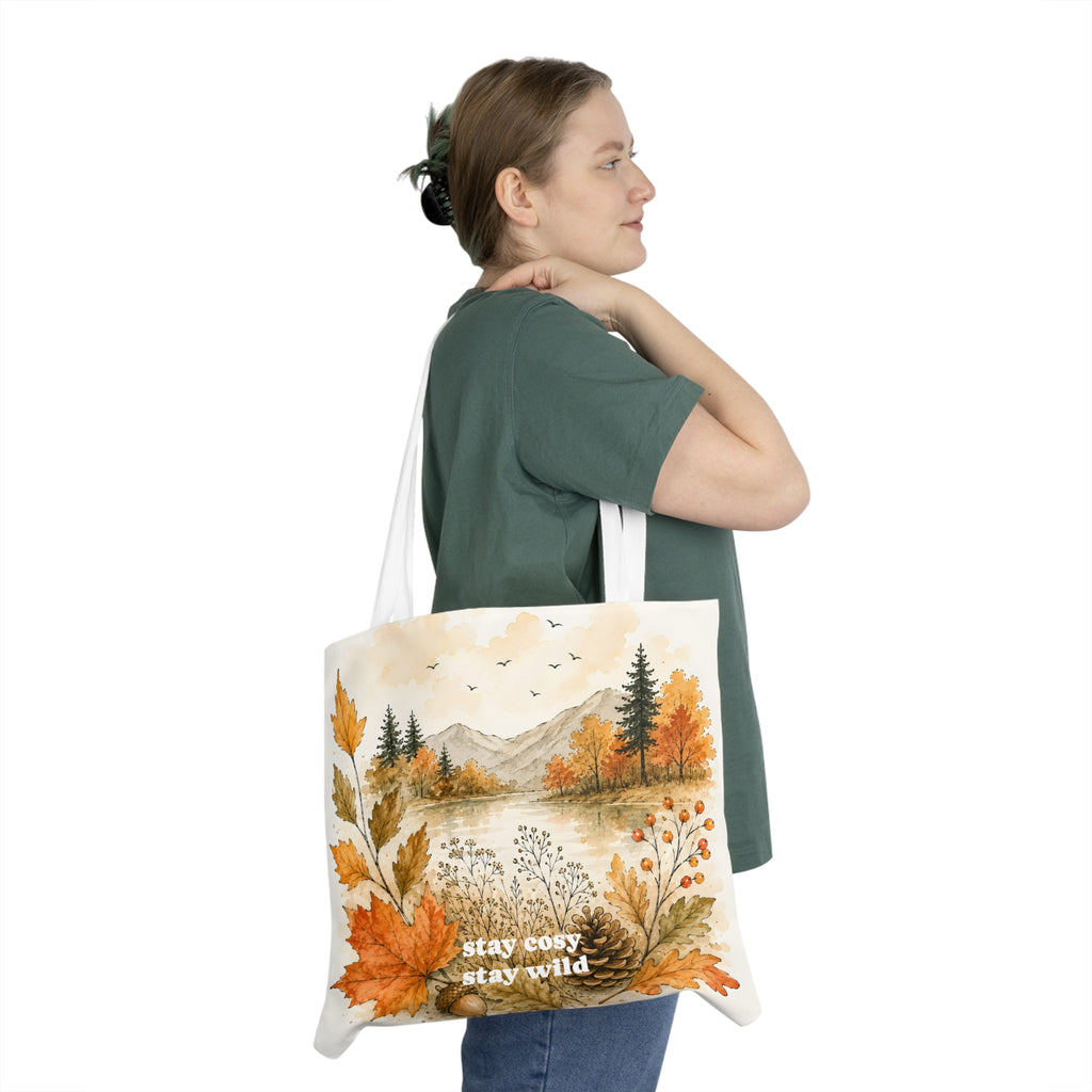 Large Beach Tote Bag – stay cosy stay wild