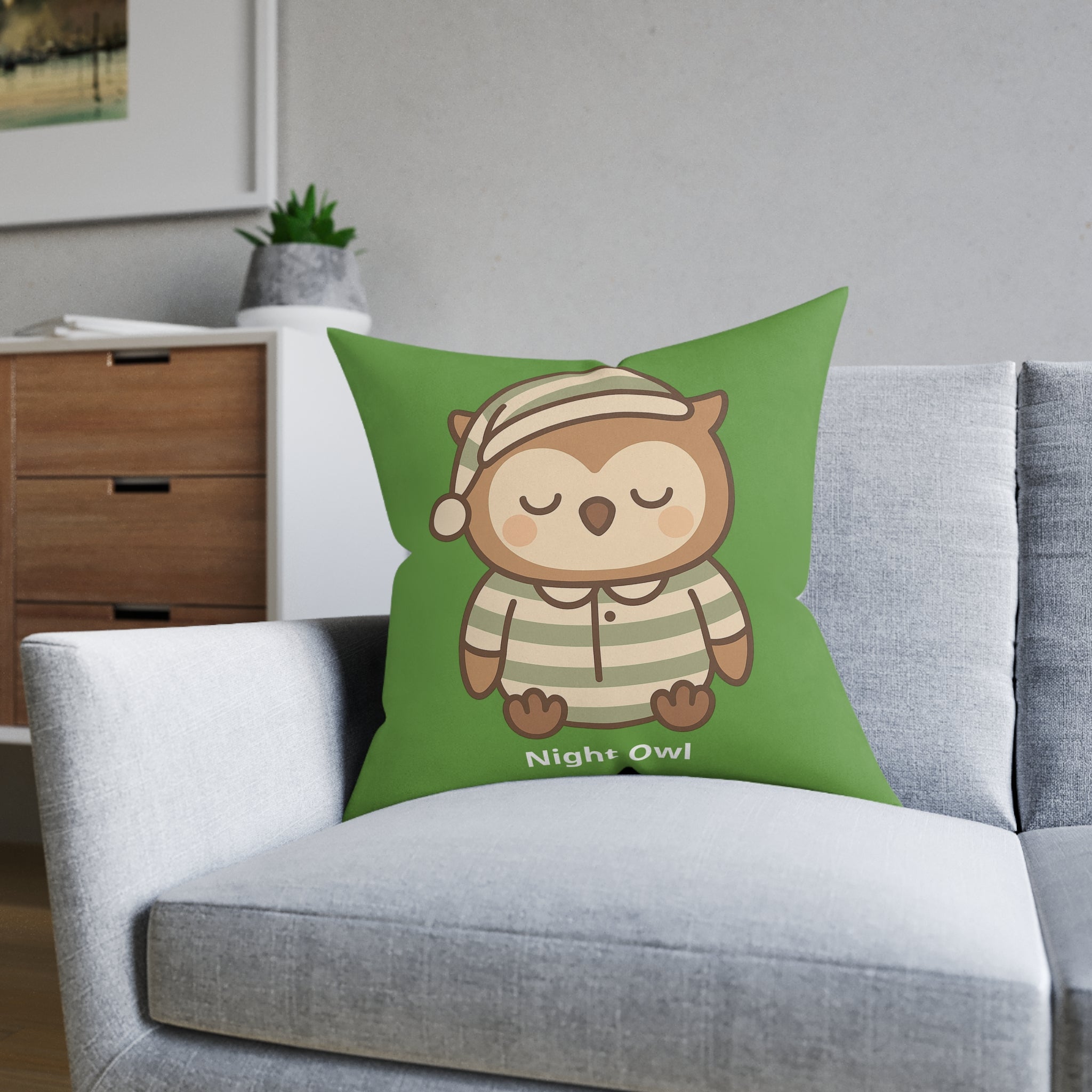 Square Cushion – Night Owl - The Woodland Dreamers