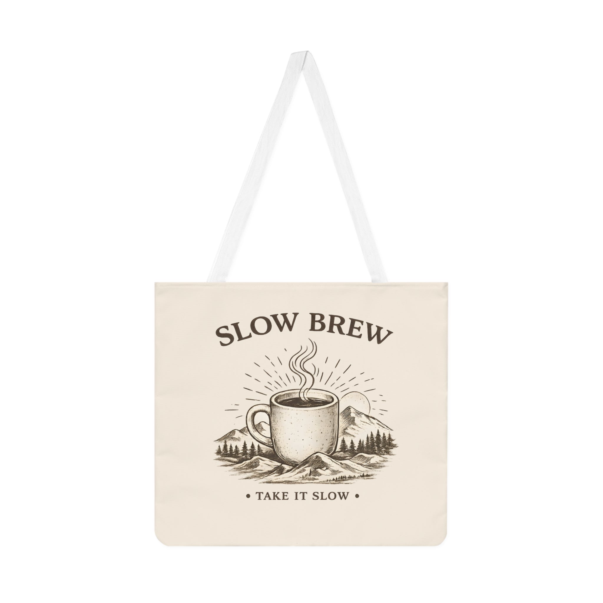 Large Beach Tote Bag – Slow Brew. Take it Slow.