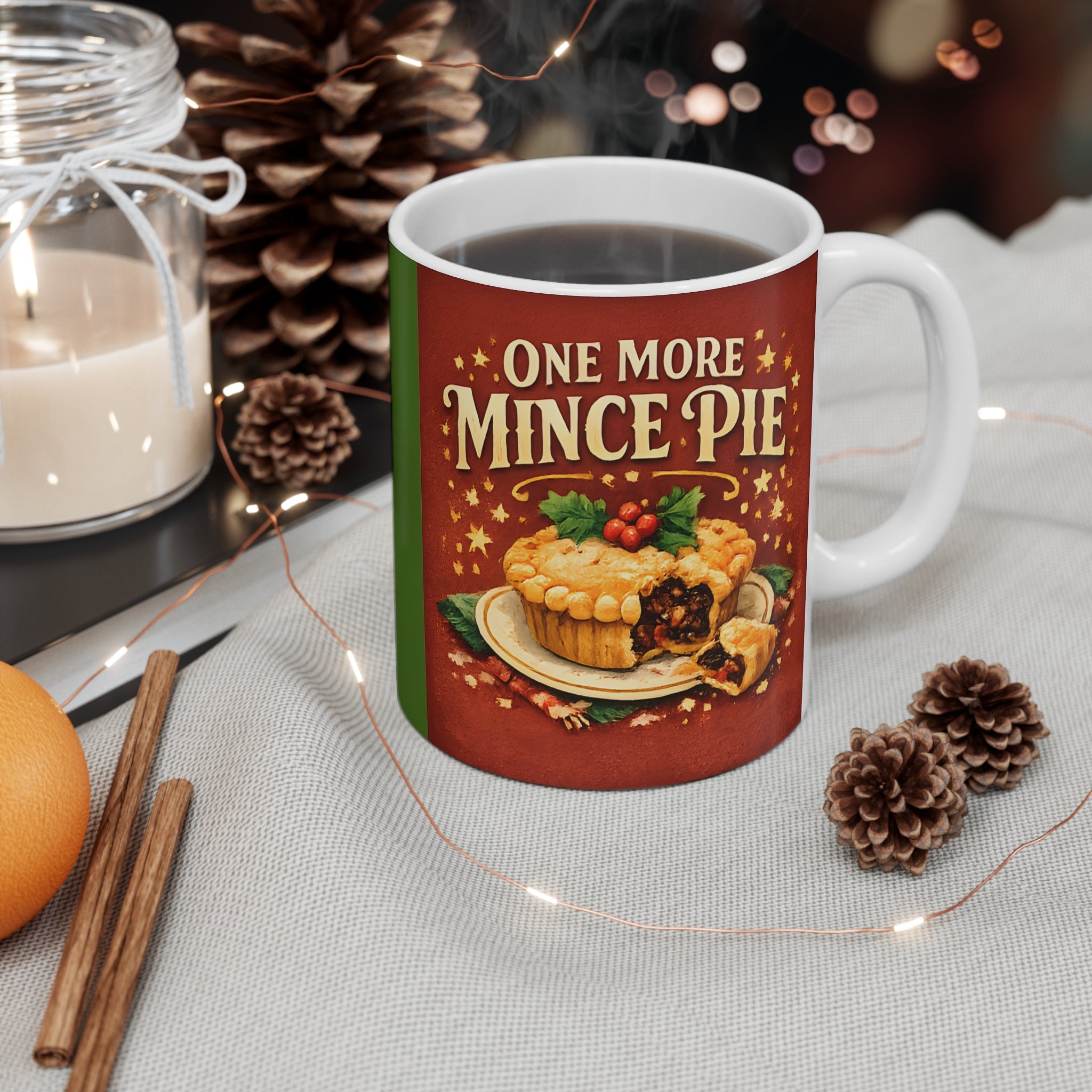 Ceramic Christmas Mug – One More Mince Pie | Funny Christmas Mug