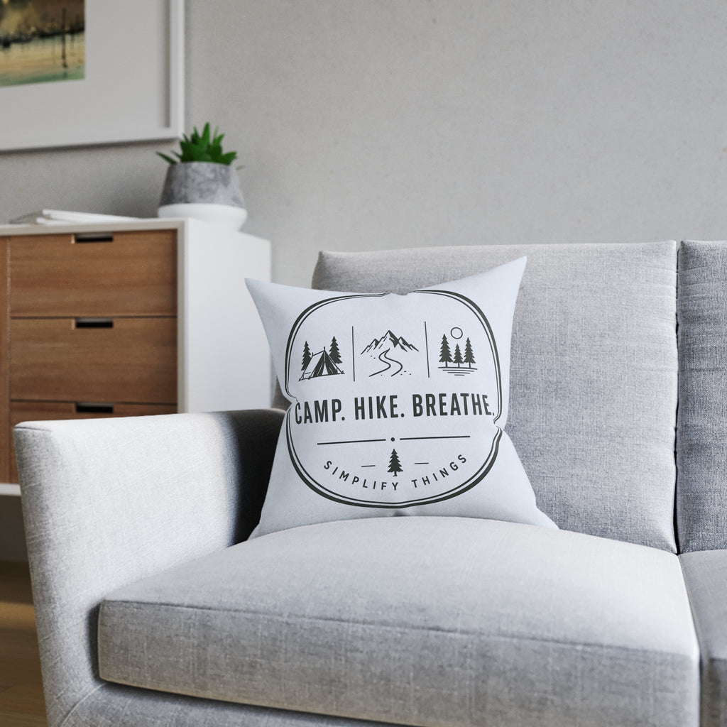 Square Cushion - Camp. Hike. Breathe.