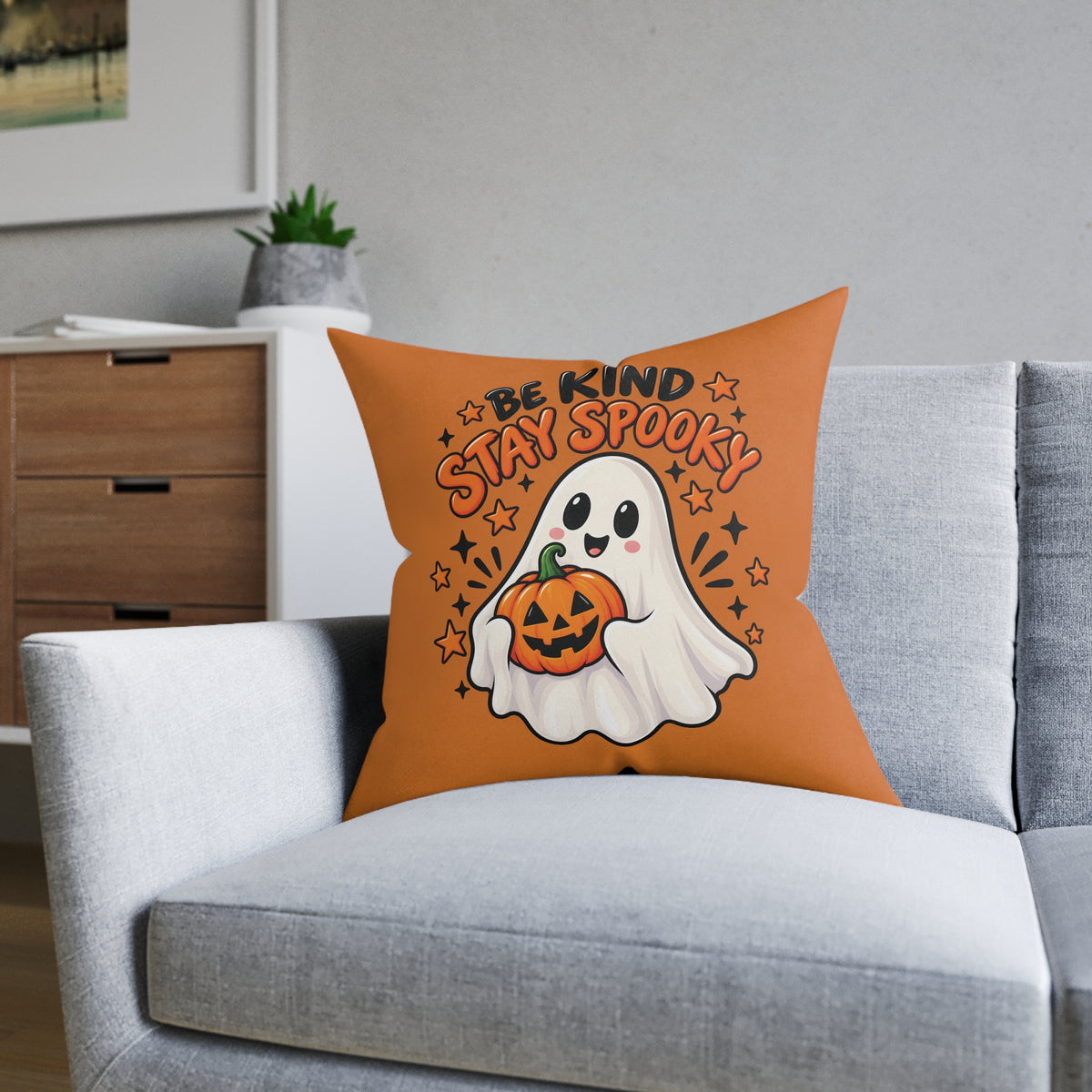 Square Cushion - Be Kind Stay Spooky - Halloween