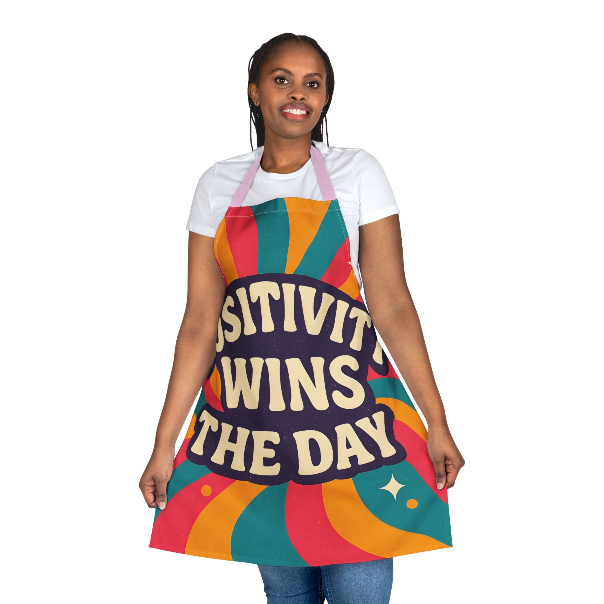 Kitchen Apron - Positivity Wins the Day Design