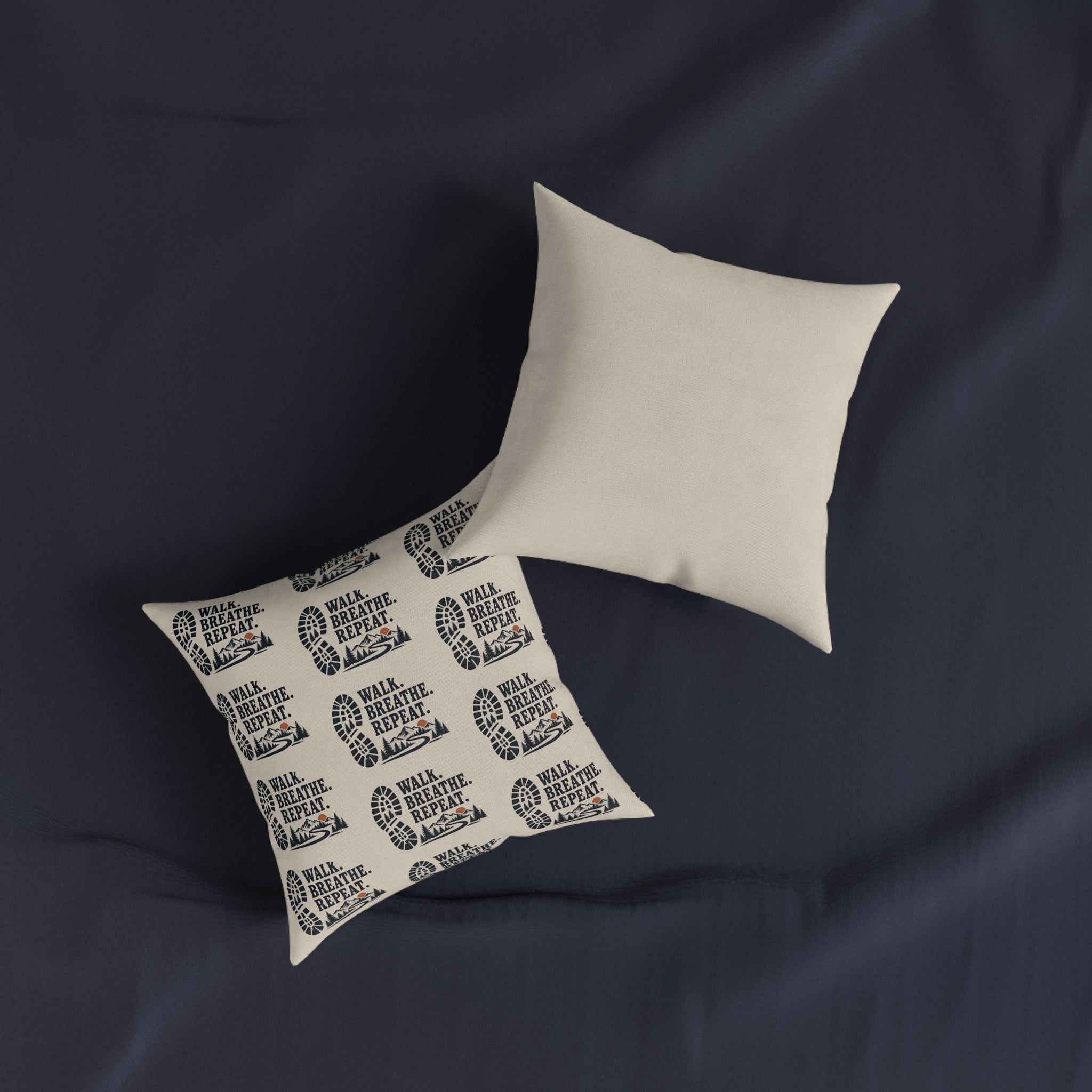 Square Cushion – Walk. Breathe. Repeat. | Hiking & Outdoor Cushion