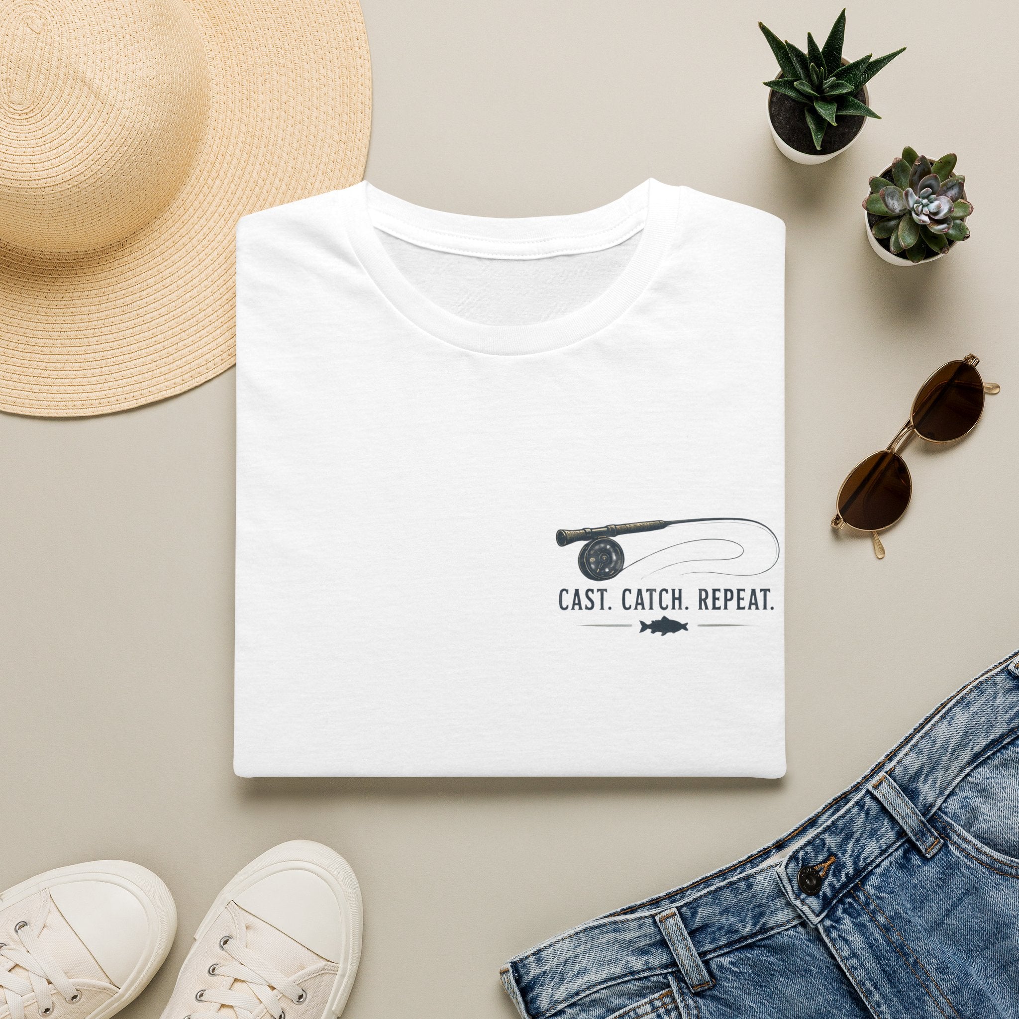 Unisex T-Shirt – Cast. Catch. Repeat. | Fishing T-Shirt