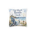 Square Cushion - Sit Back. Breathe. Smile.