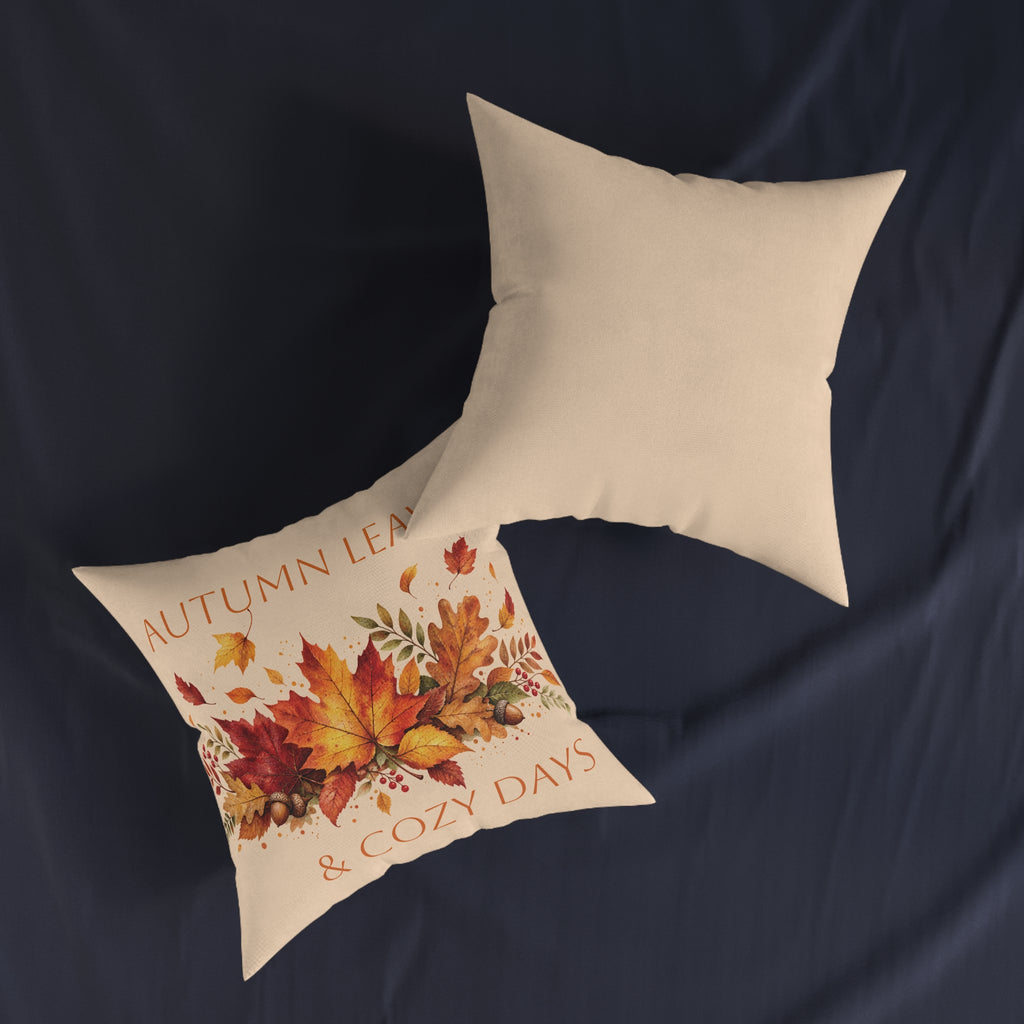 Square Cushion - Autumn Leaves & Cozy Days