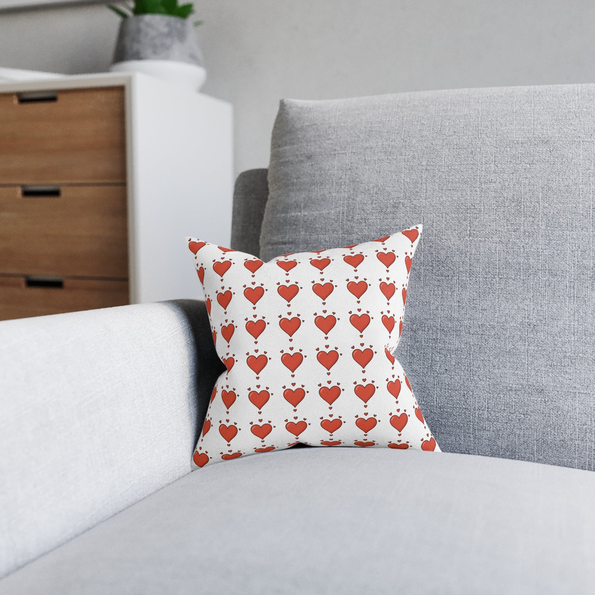 Square Cushion - Hearts Design