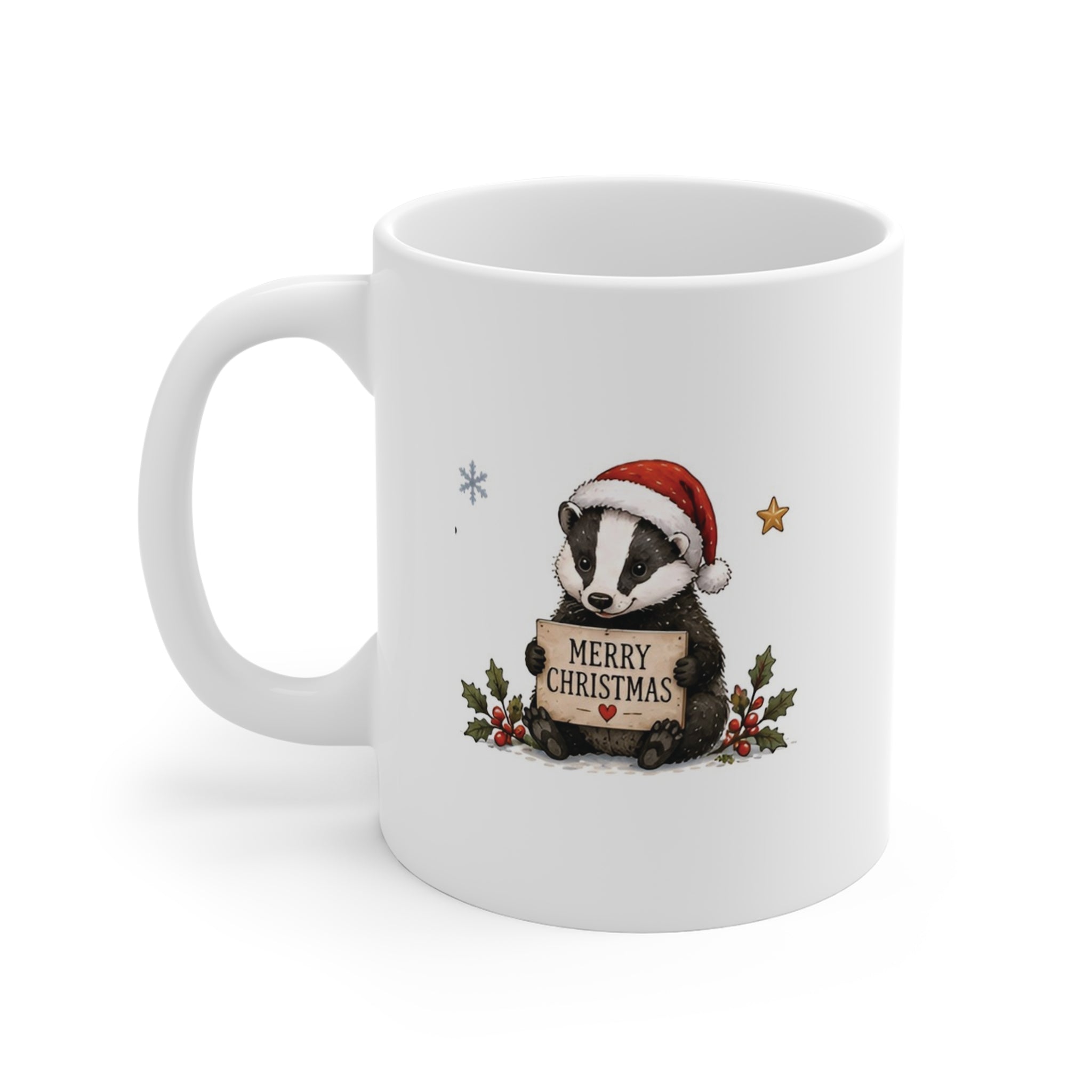 Ceramic Mug - Christmas Woodland Badger