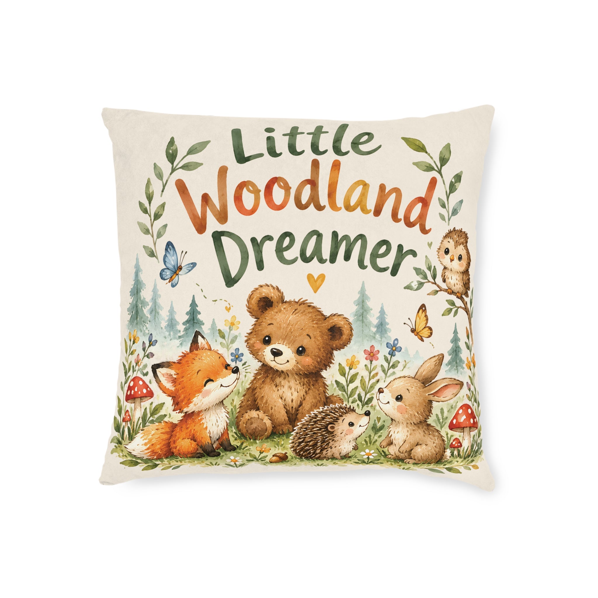Square Cushion – Little Woodland Dreamer | Woodland Nursery Cushion