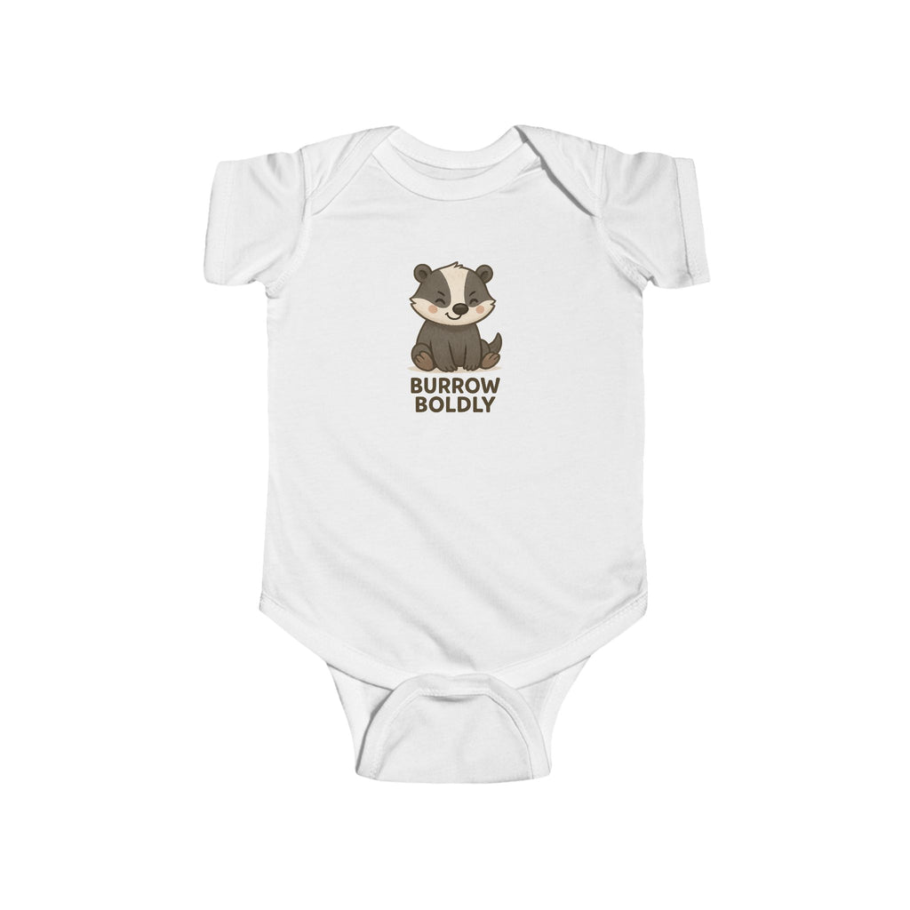 Babygrow - "Burrow Boldly" Cute Badger Baby Onesie