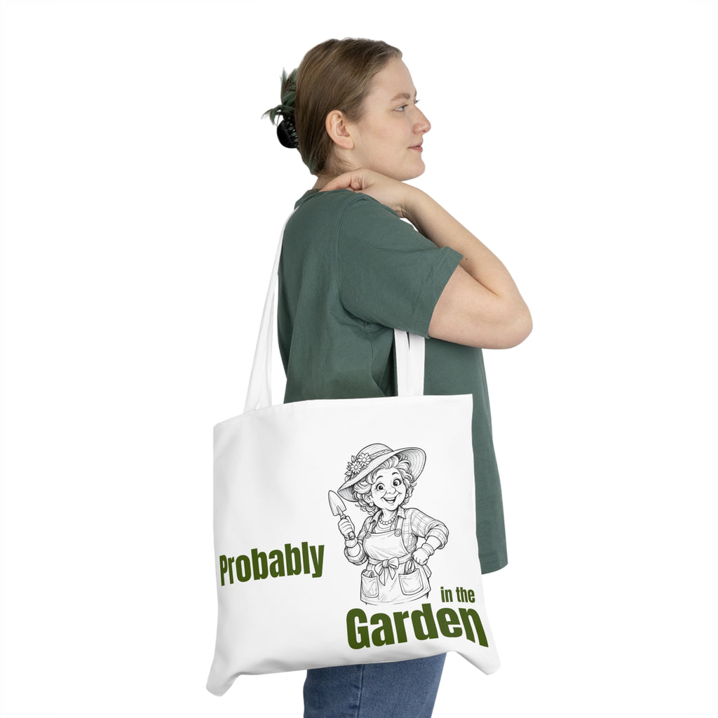 Large Garden Tote Bag – “Probably in the Garden” Shoulder Tote for Gardeners & Plant Lovers