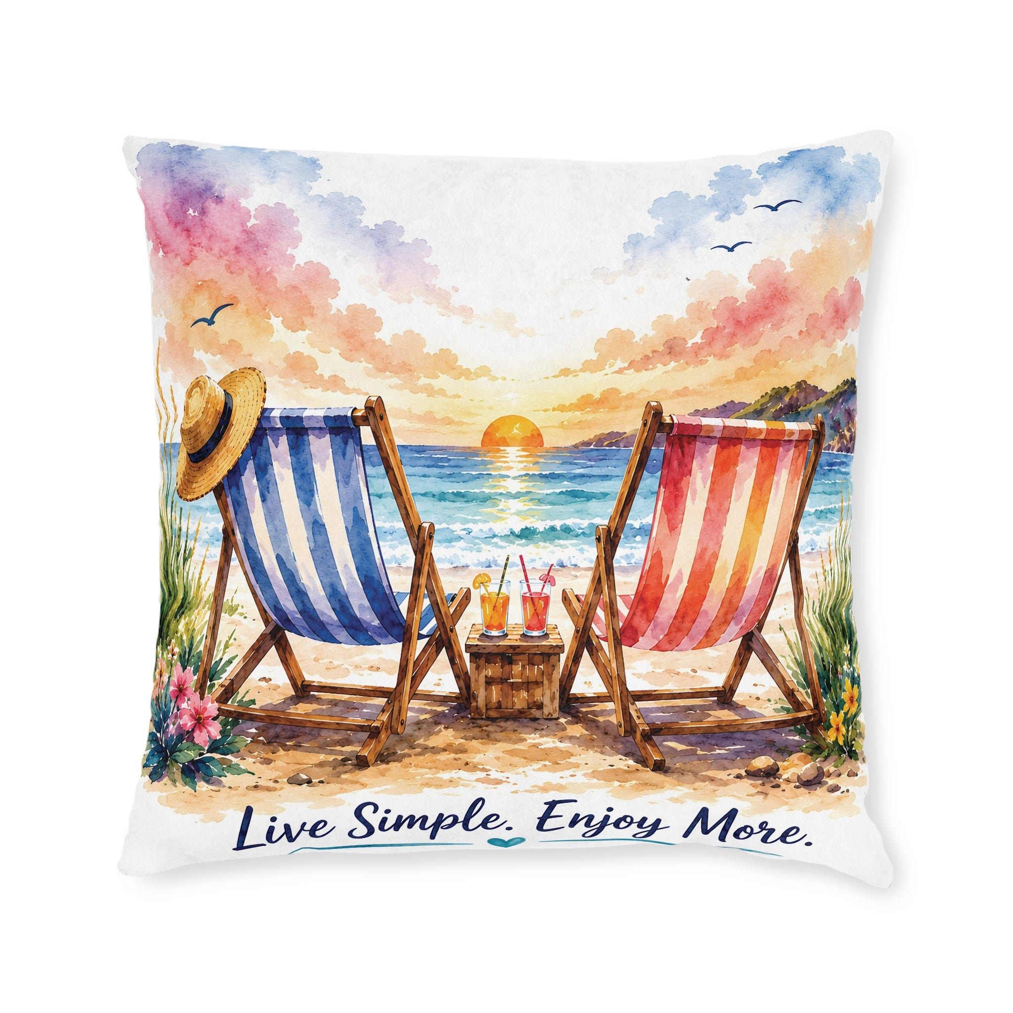 Square Cushion - Live Simple. Enjoy More.