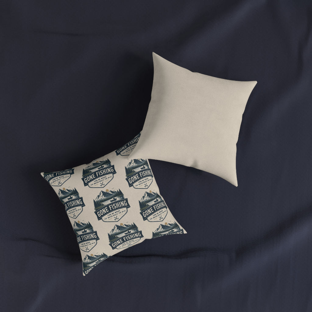 Square Cushion – Gone Fishing | Fishing & Angling Cushion
