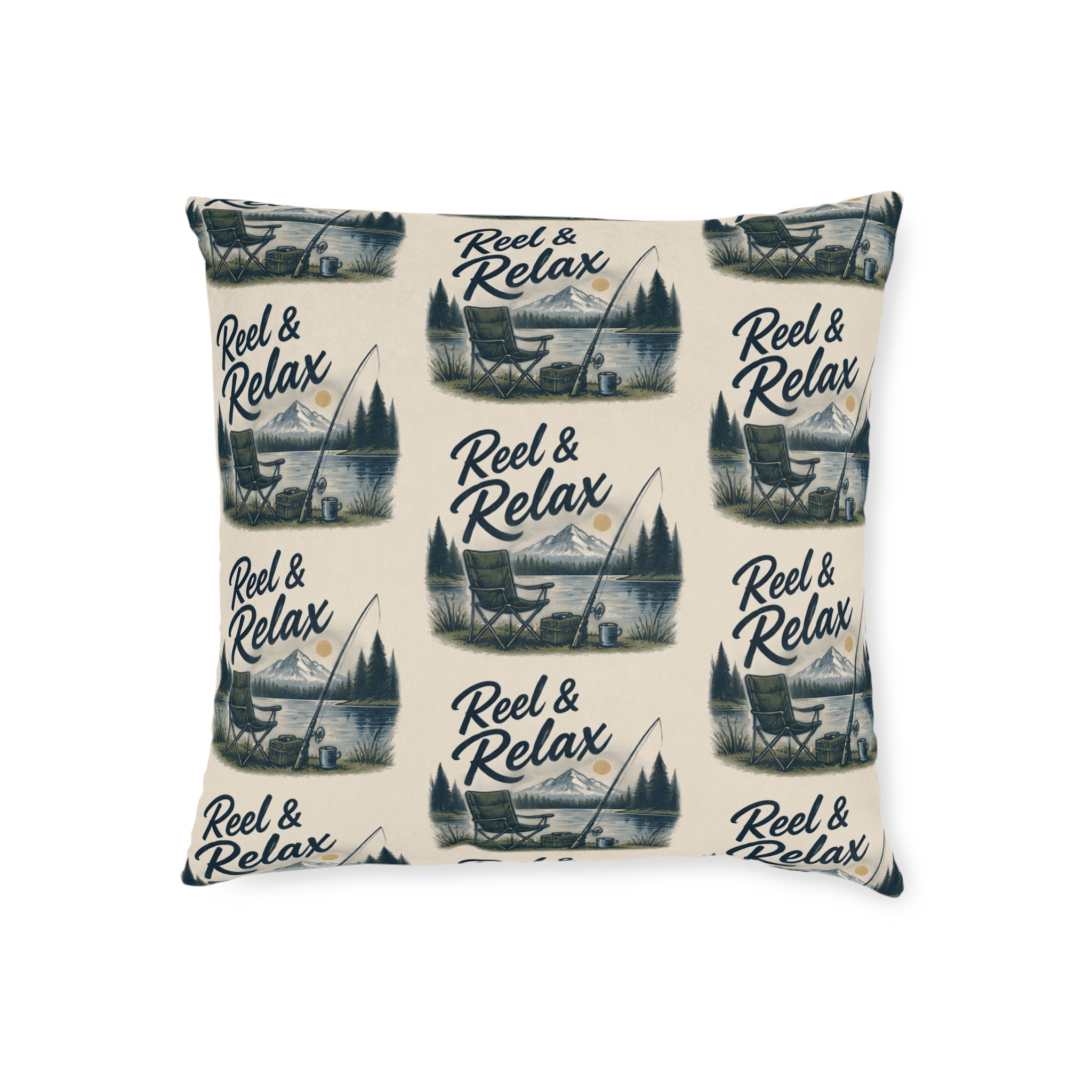 Square Cushion – Reel & Relax | Fishing Lover Cushion