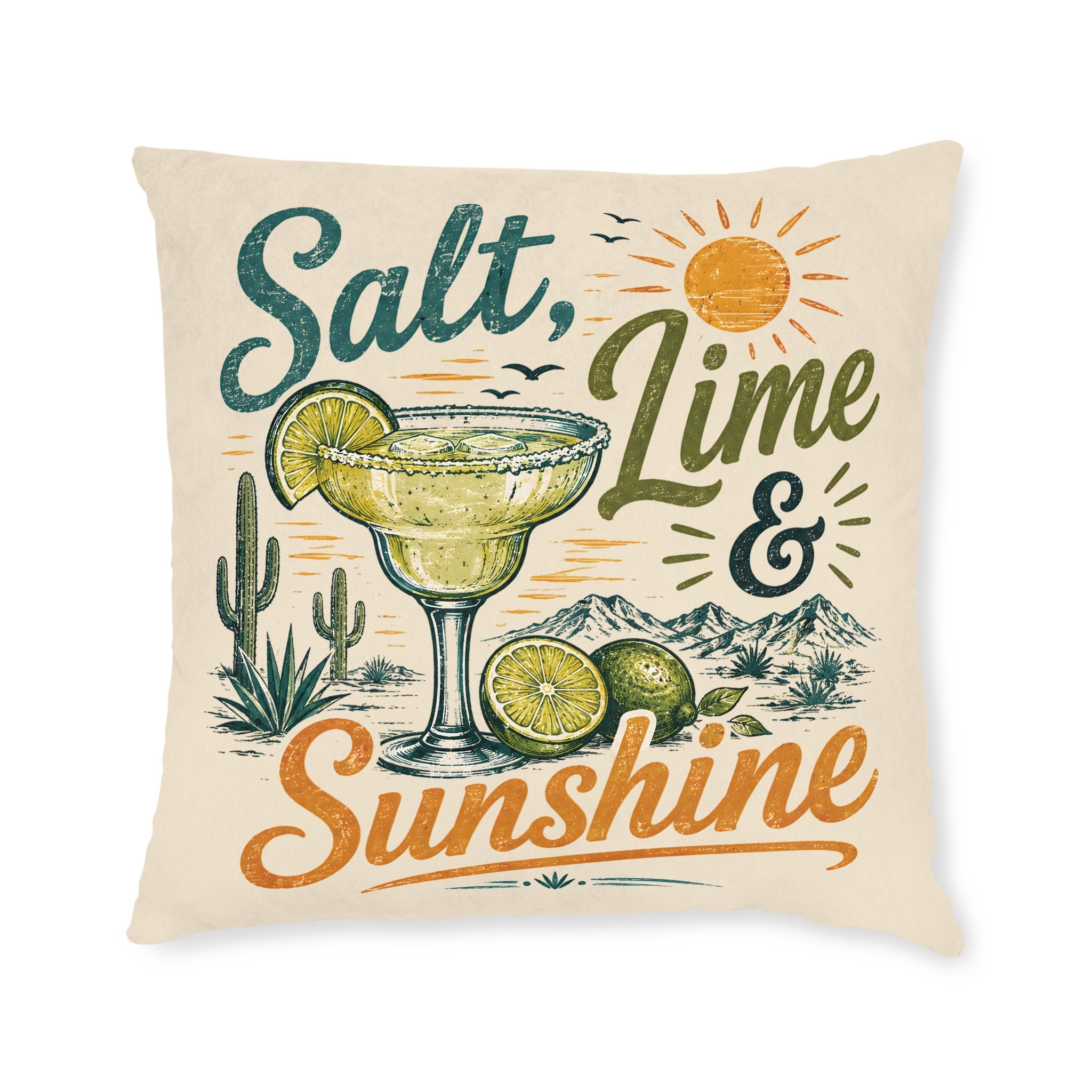 Square Cushion - Salt, Lime and Sunshine