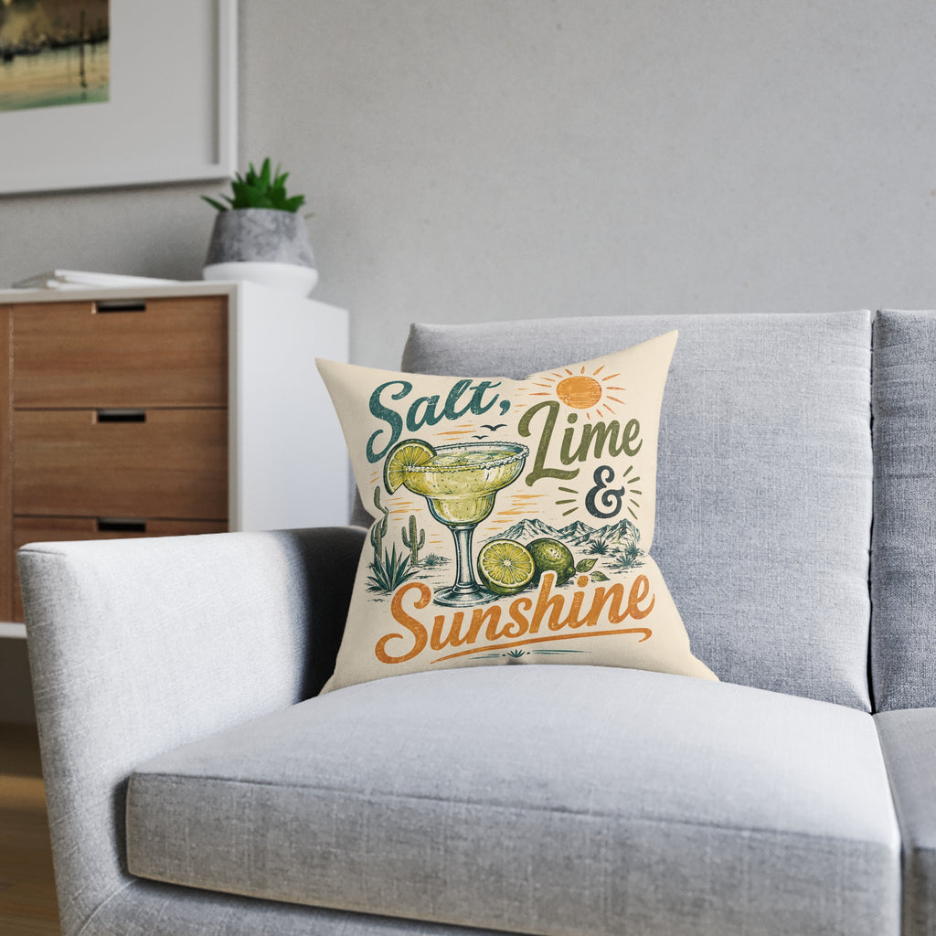 Square Cushion - Salt, Lime and Sunshine