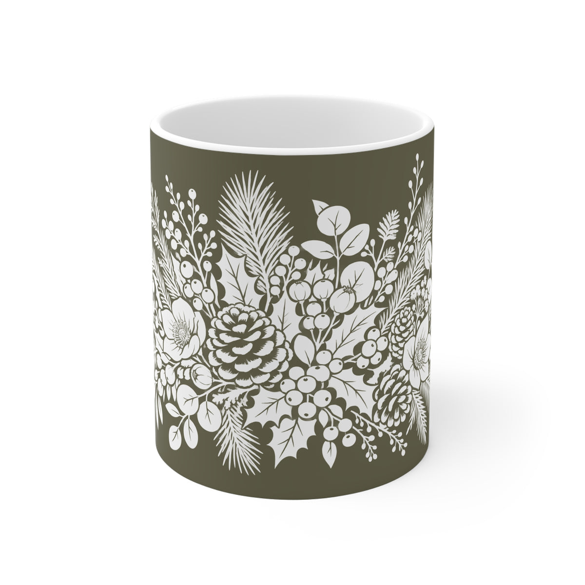 Ceramic Mug - Winter Mug - Green
