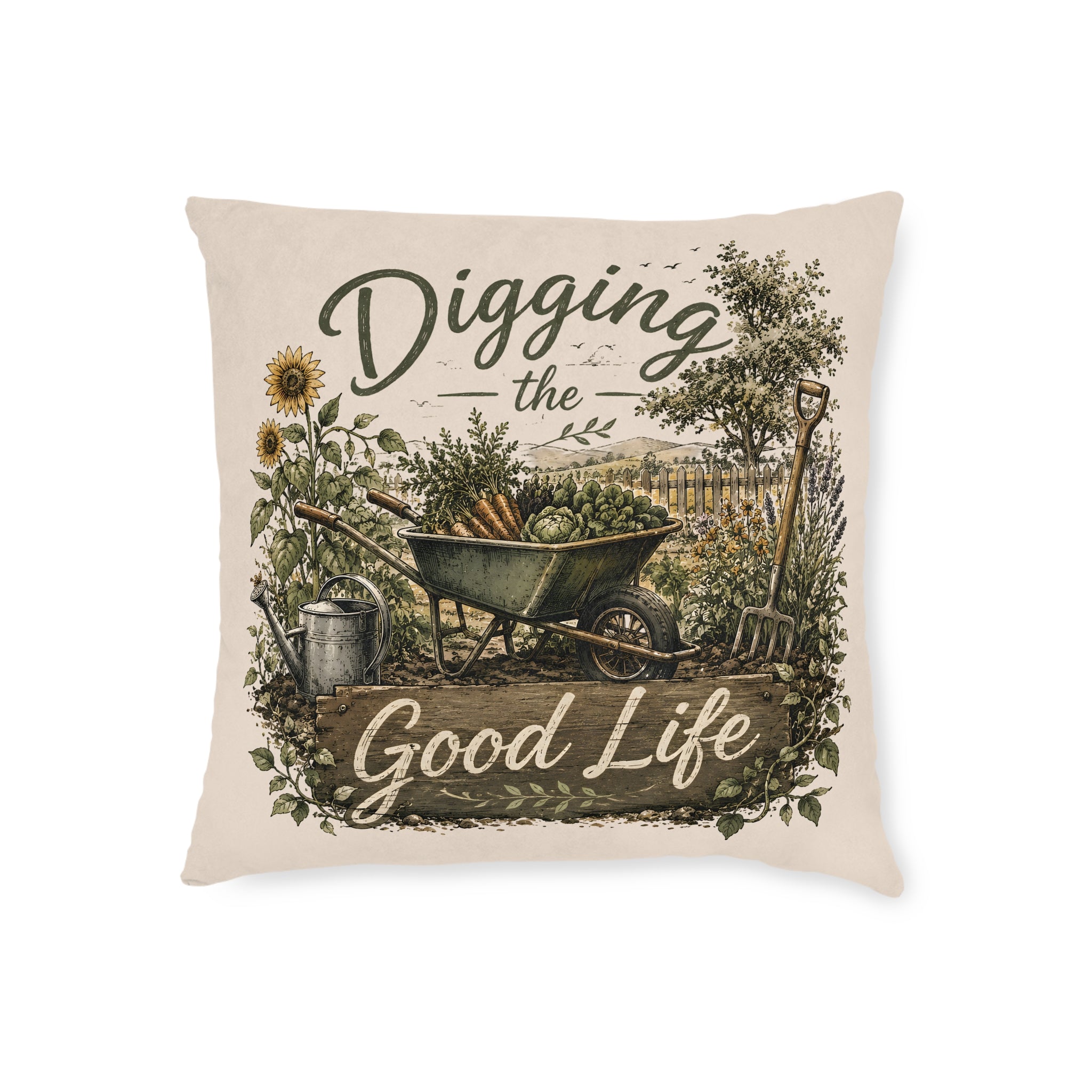 Square Cushion - Digging the Good Life